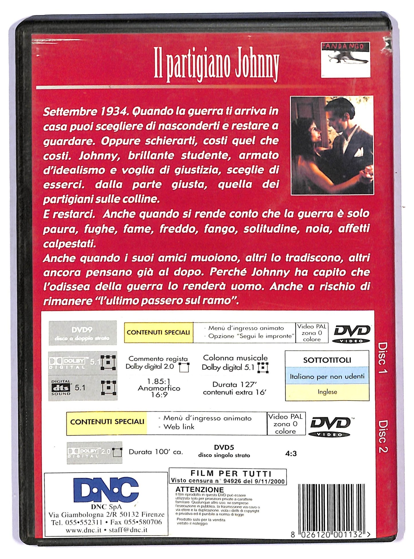 EBOND Il Partigiano Johnny  DVD D752136