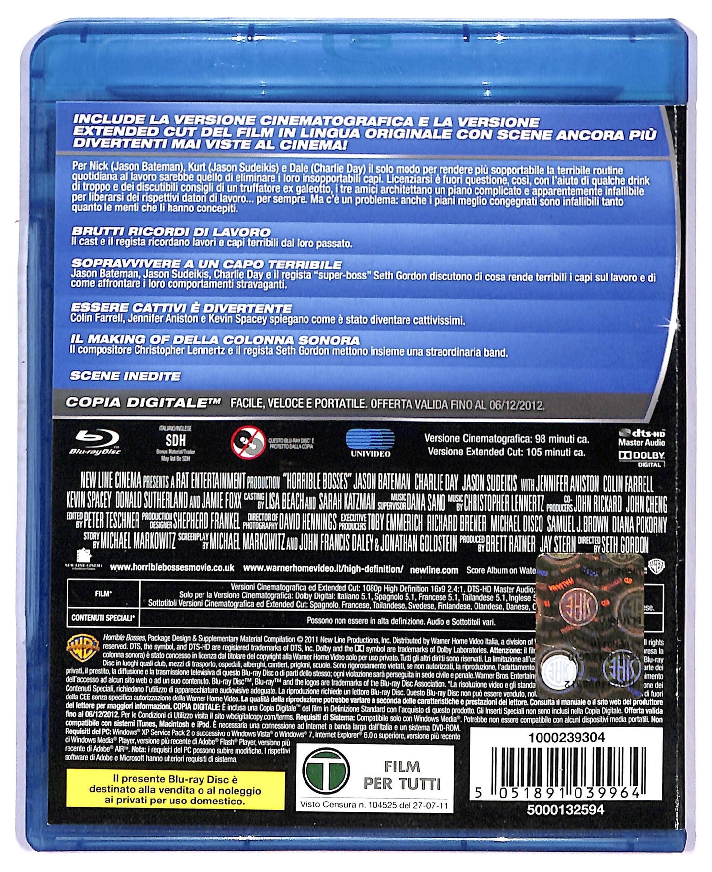 EBOND Come ammazzare il capo ... e vivere felici +copia digitale BLURAY BLURAY D753334