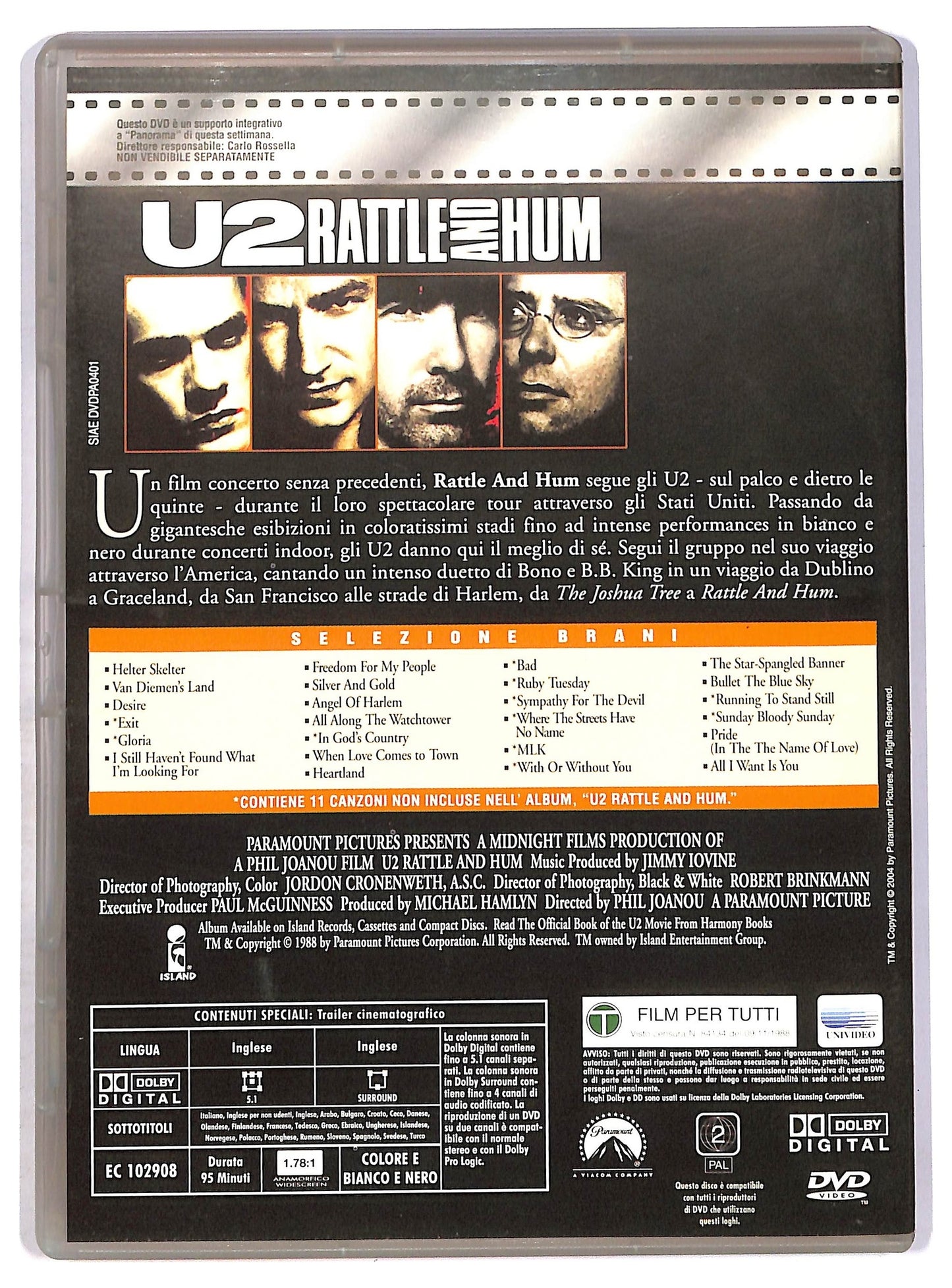 EBOND U2 - Rattle and hum DVD EDITORIALE D753655