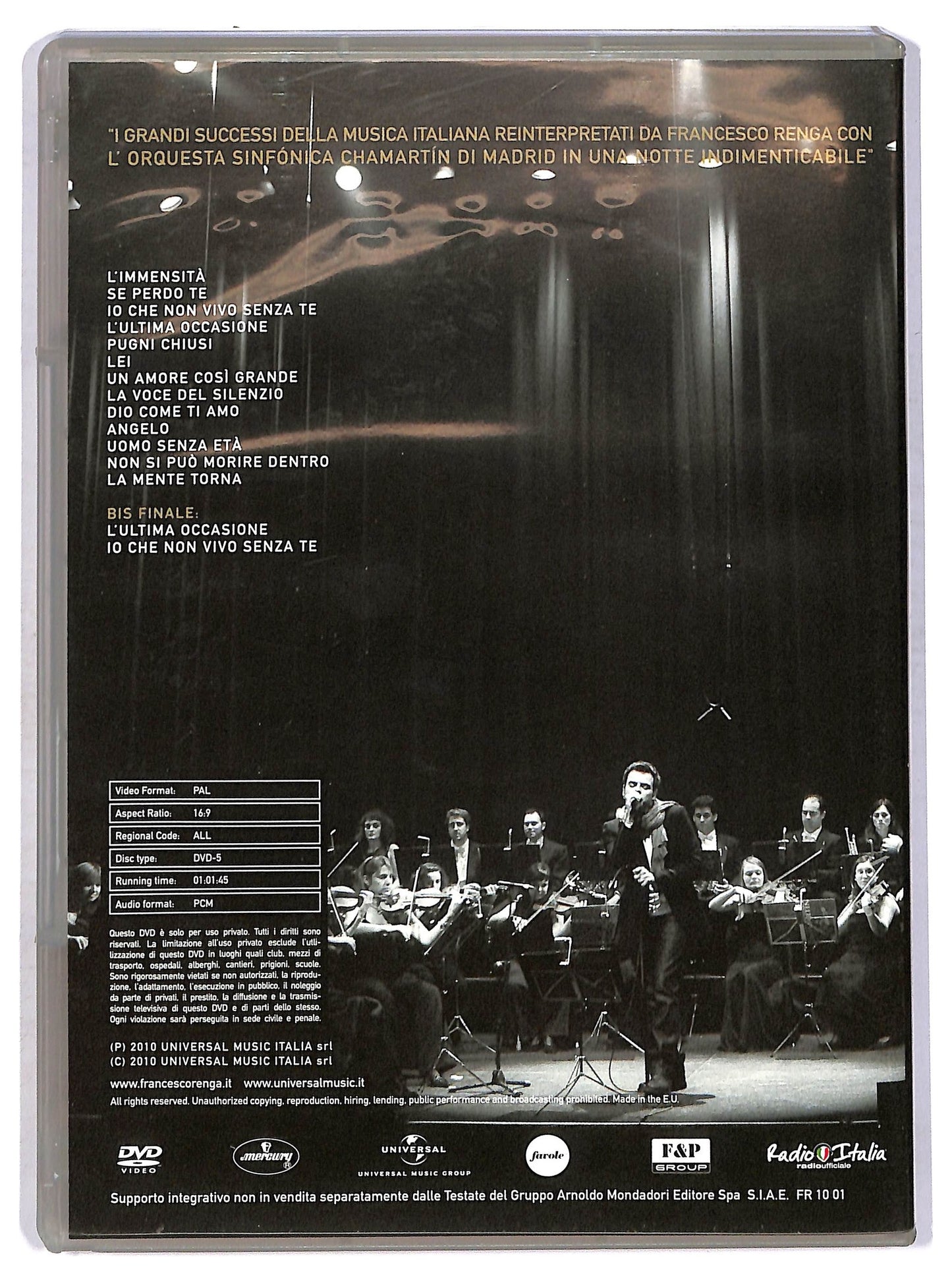 EBOND Francesco renga orchestra e voce - live in madrid EDITORIALE DVD D753764