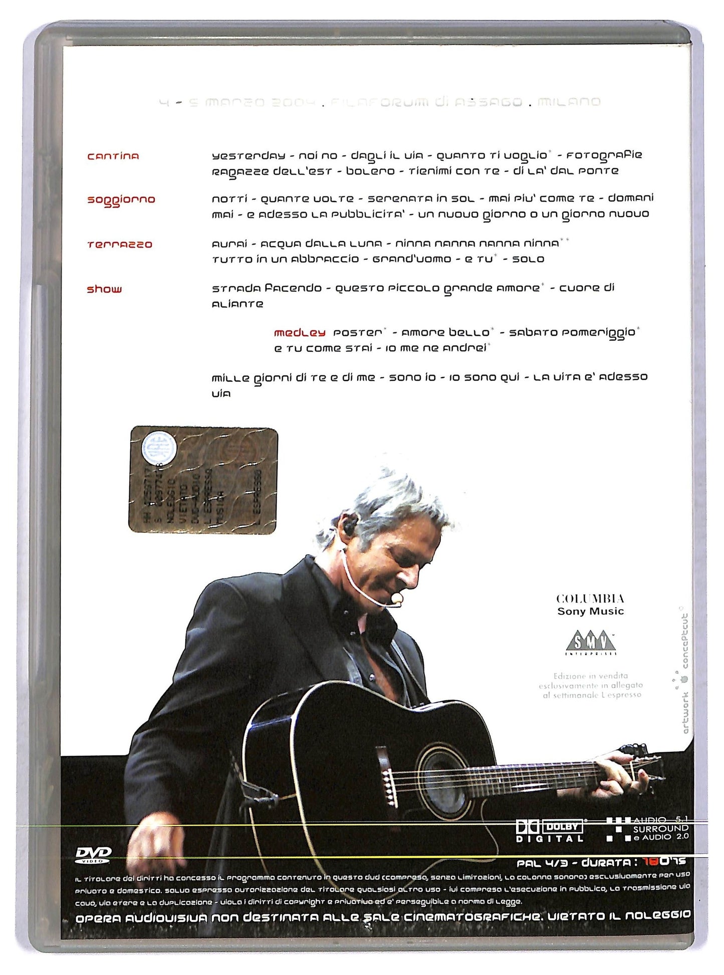 EBOND Tour Crescendo 2003 - 2004 Claudio Baglioni EDITORIALE DVD D753802