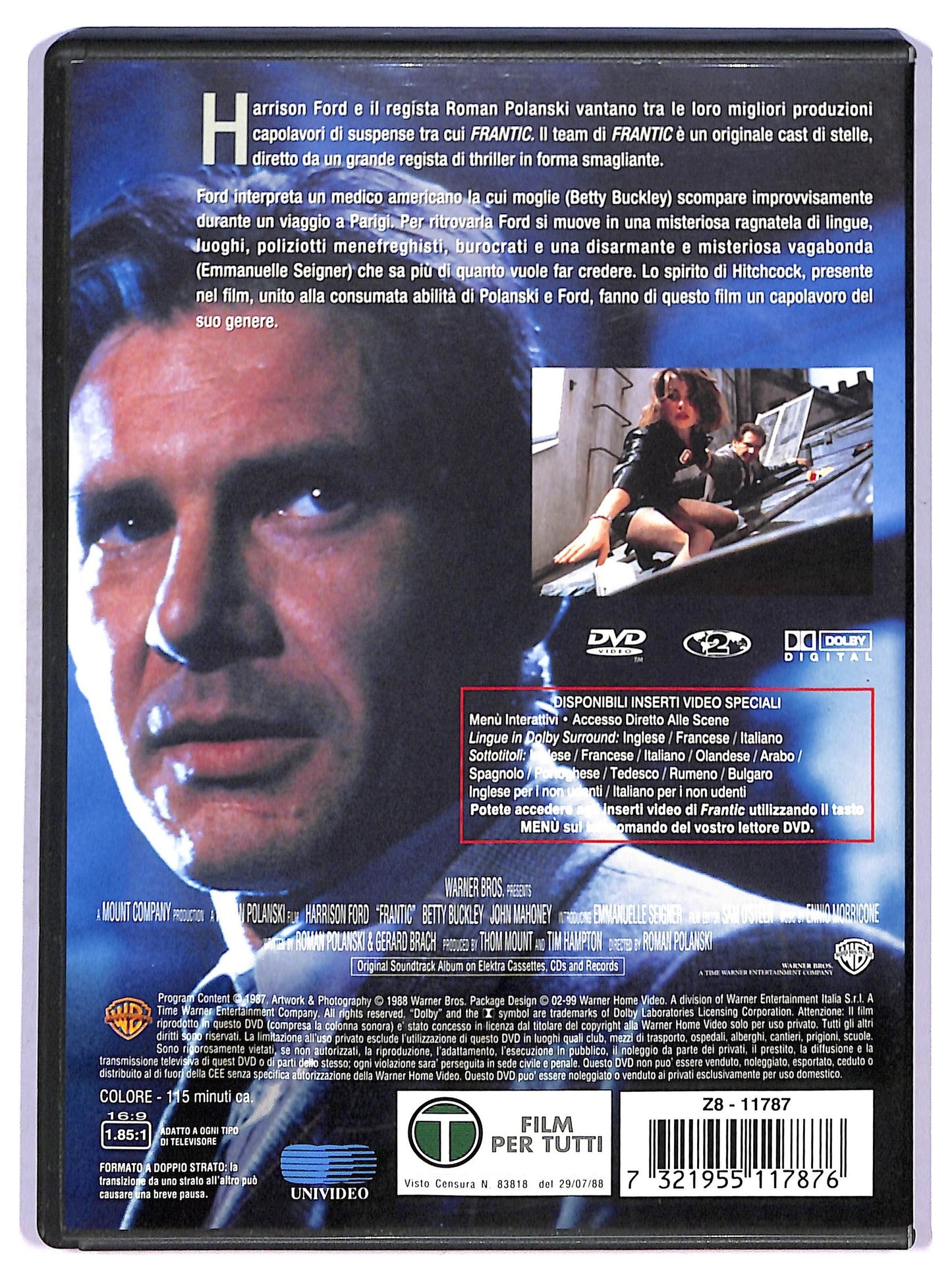 EBOND Frantic Con Harrison Ford DVD D754456