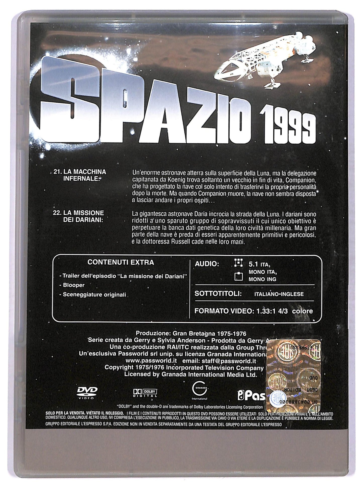 EBOND Spazio 1999 Vol. 11 Episodi 21 - 22 EDITORIALE DVD D754918