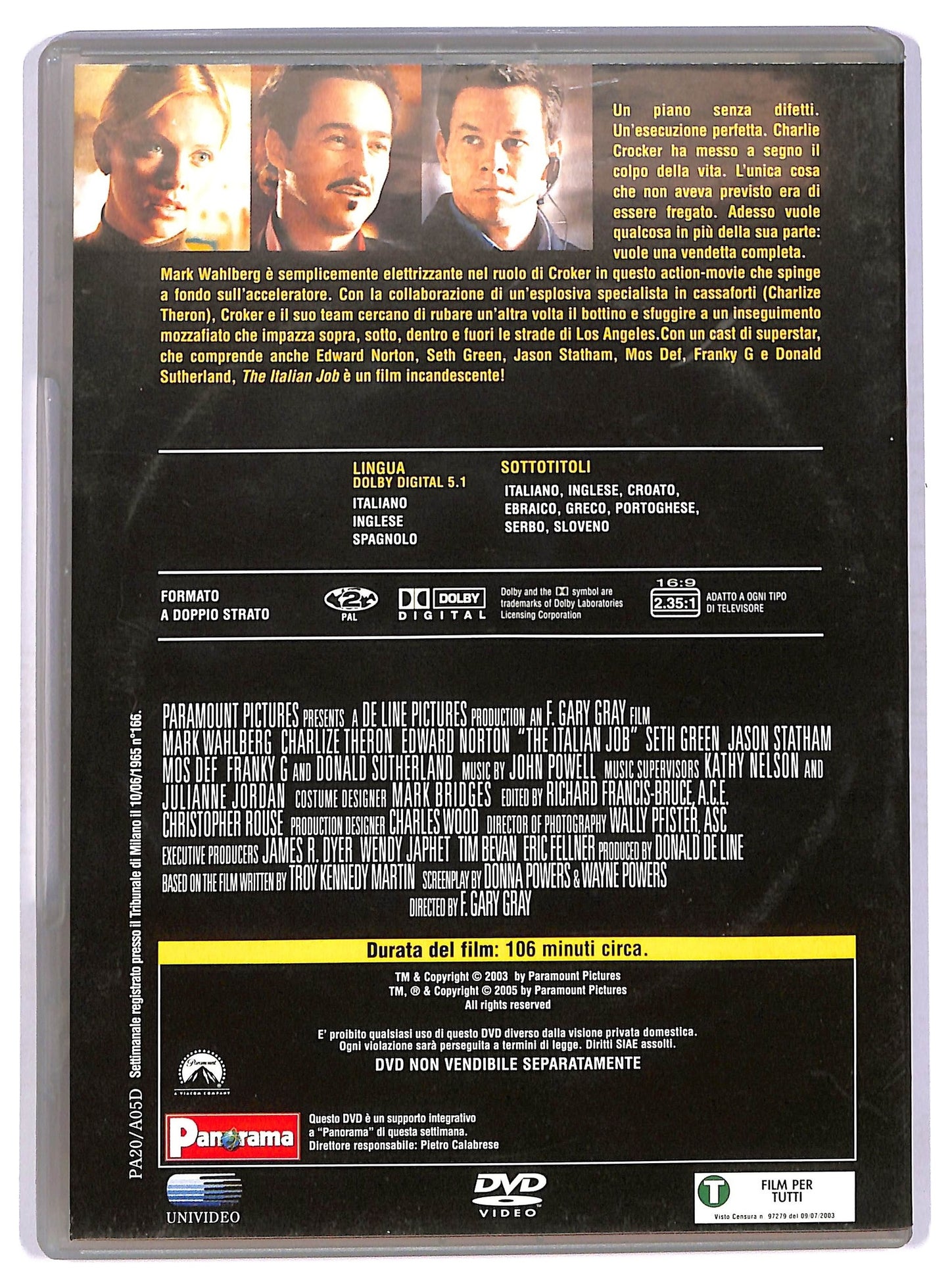 EBOND The Italian Job  EDITORIALE DVD D754928