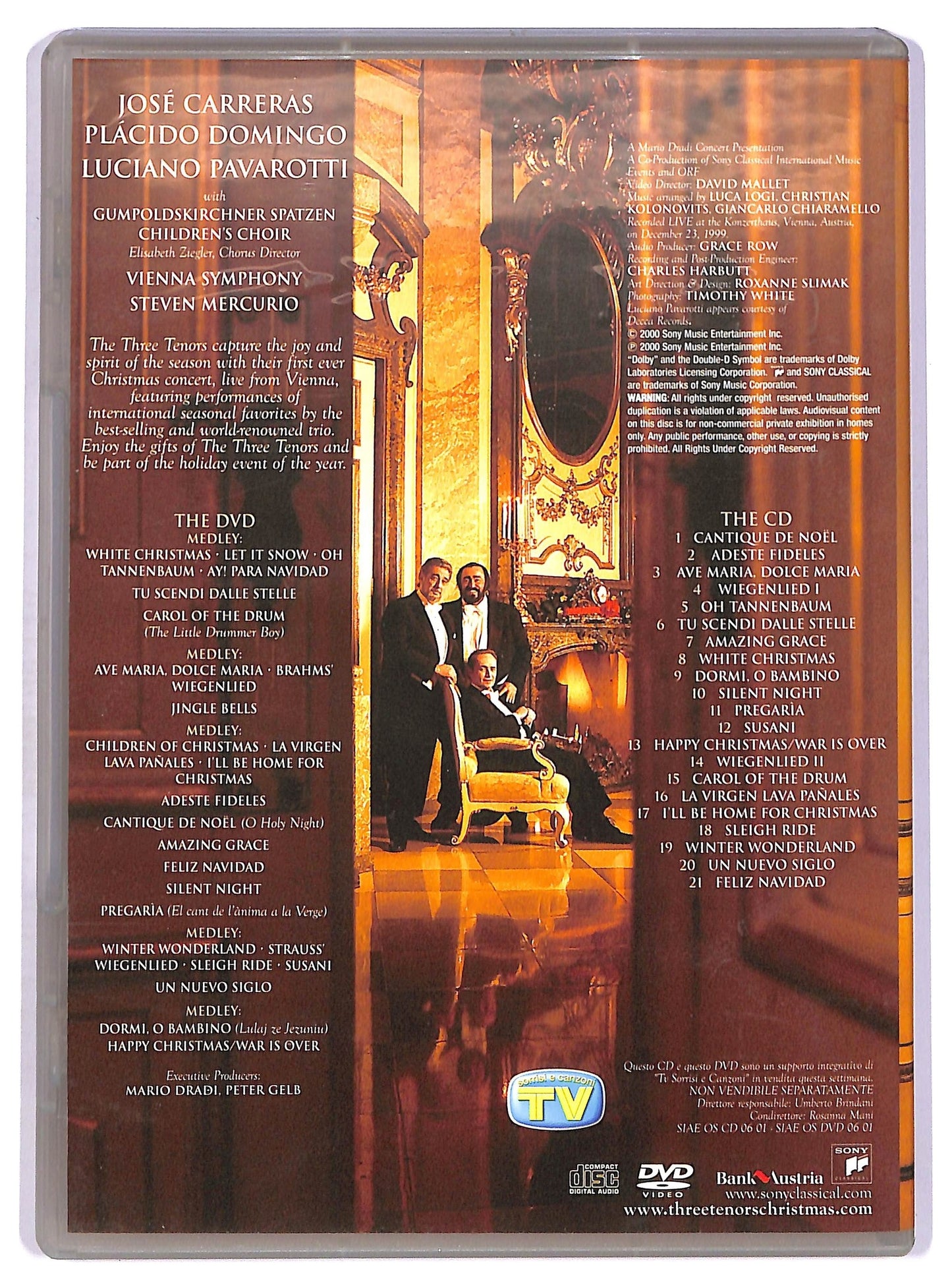 EBOND The Three Tenors – Christmas EDITORIALE DVD D755023