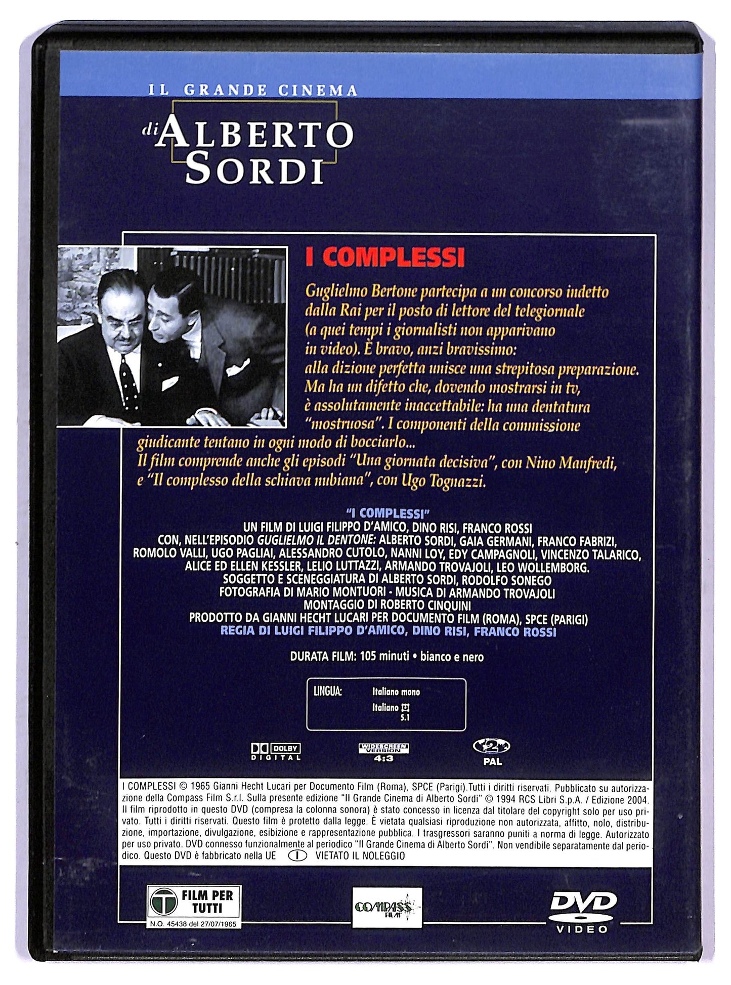 EBOND Alberto Sordi - i Complessi  DVD  Editoriale D755235