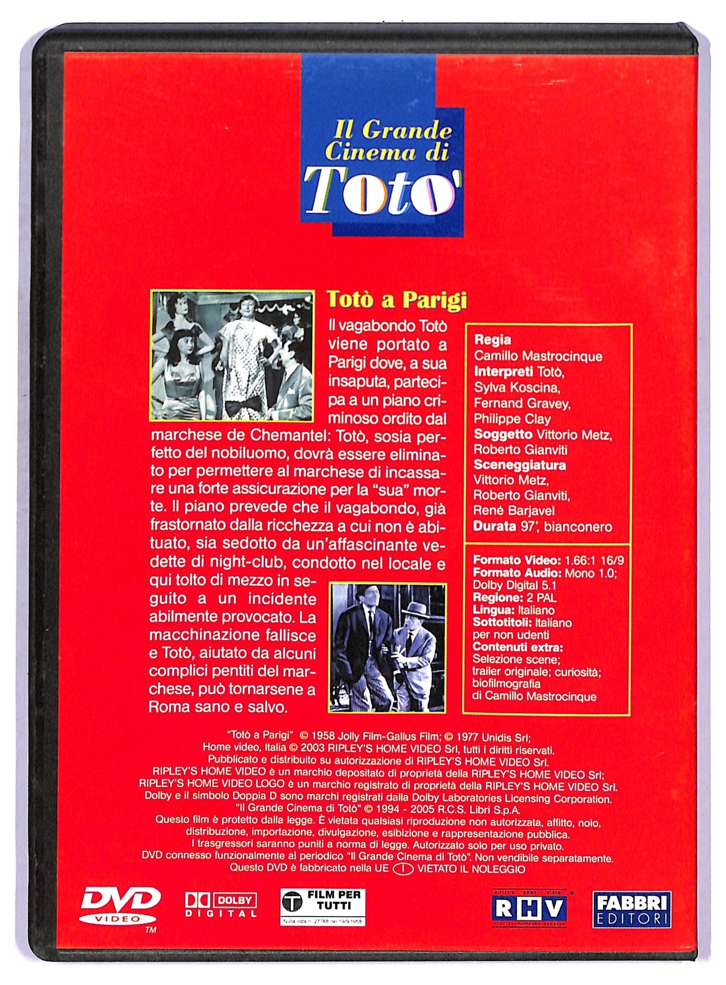 EBOND il grande cinema di toto' - Toto a Parigi  EDITORIALE DVD D755237