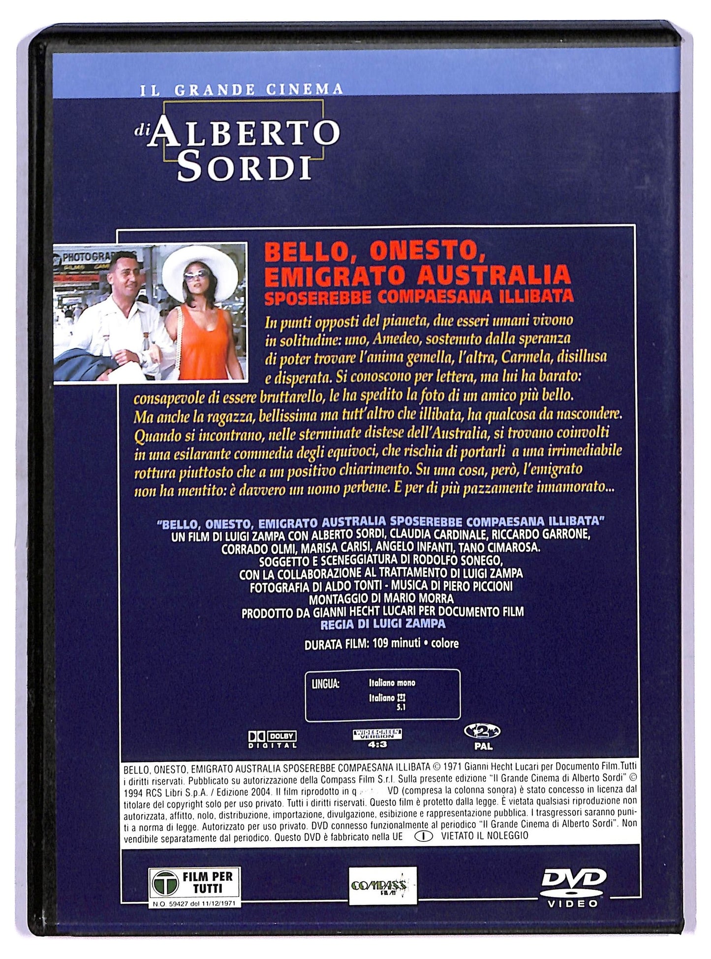 EBOND Bello, onesto, emigrato Australia - no booklet EDITORIALE DVD D755247