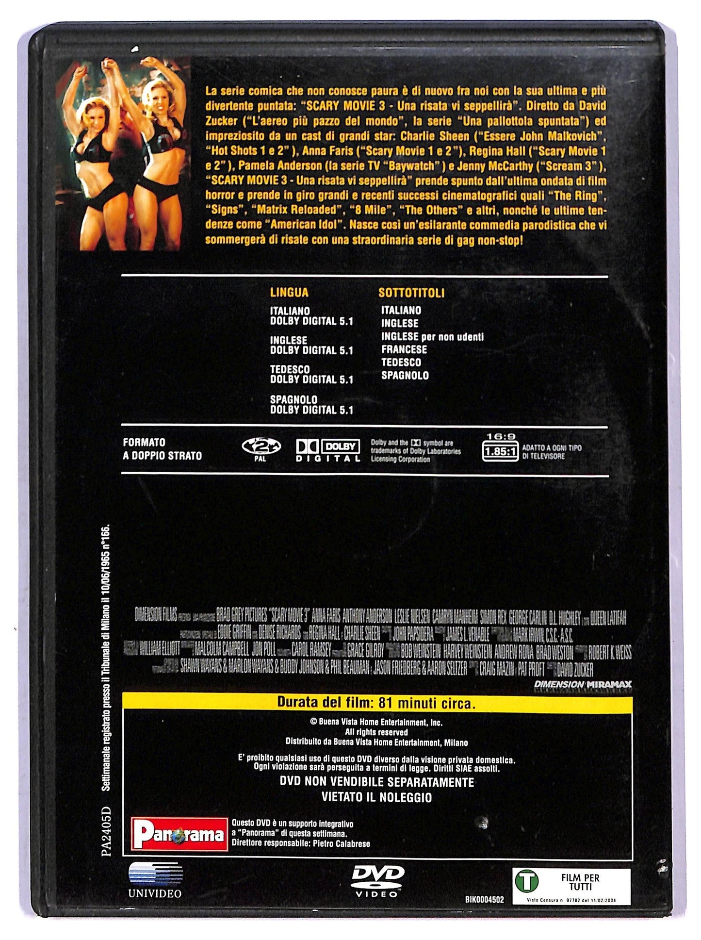 EBOND Scary movie 3  EDITORIALE DVD D755321