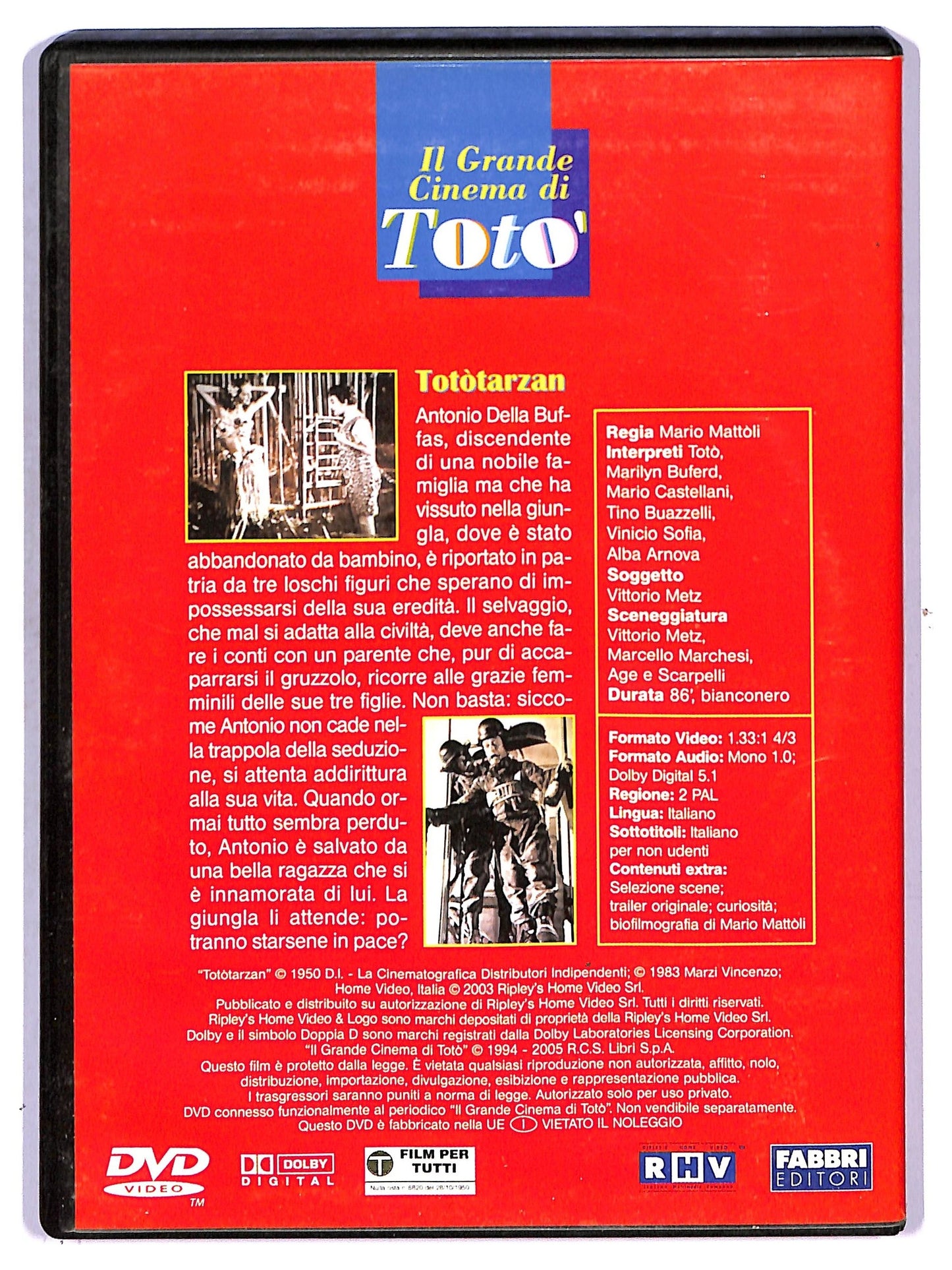 EBOND Il Grande Cinema Di Toto - Tototarzan  DVD  Editoriale D755334