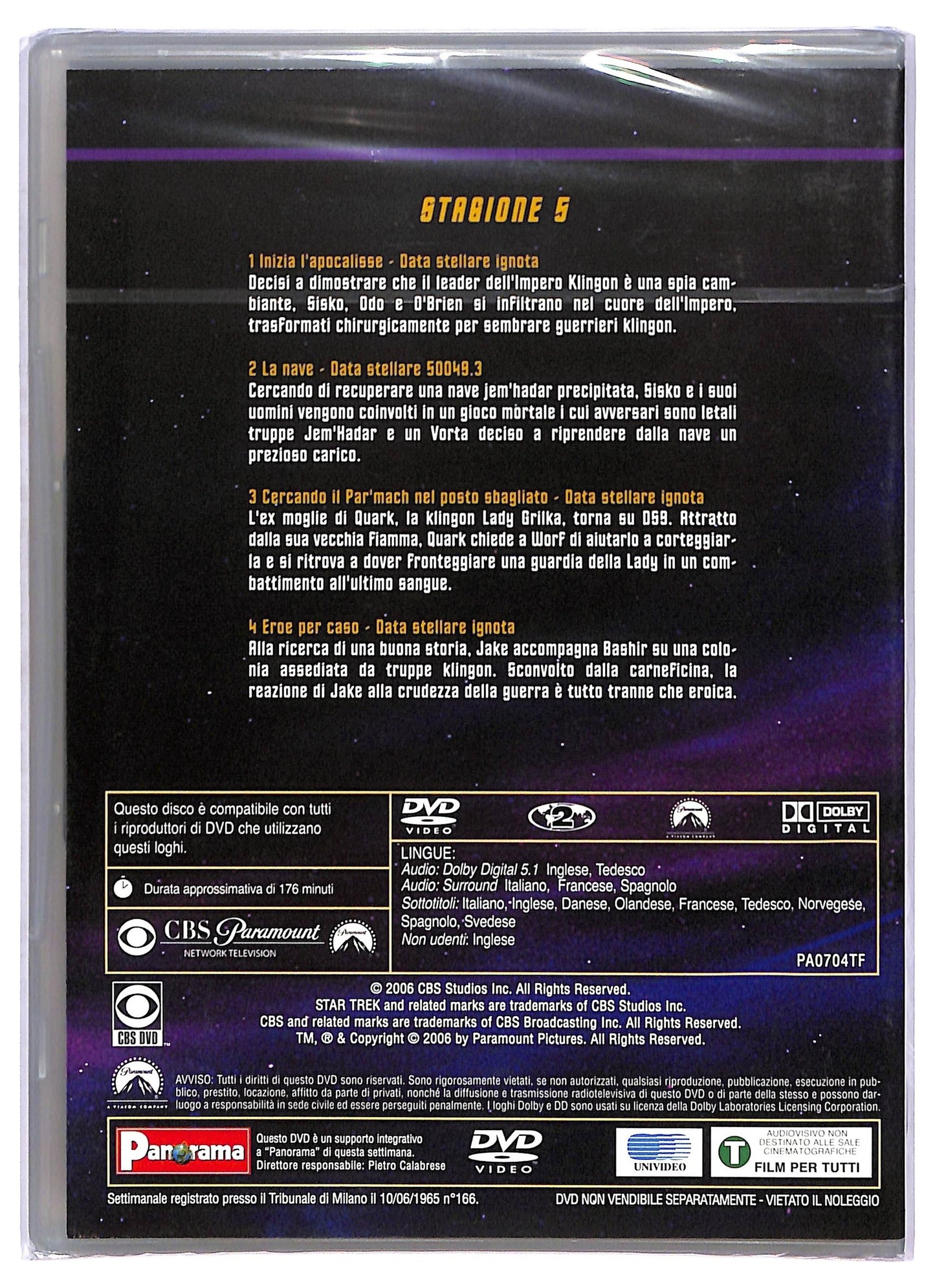 EBOND Star trek deep space nine stagione 5 disco 1 EDITORIALE DVD D755404