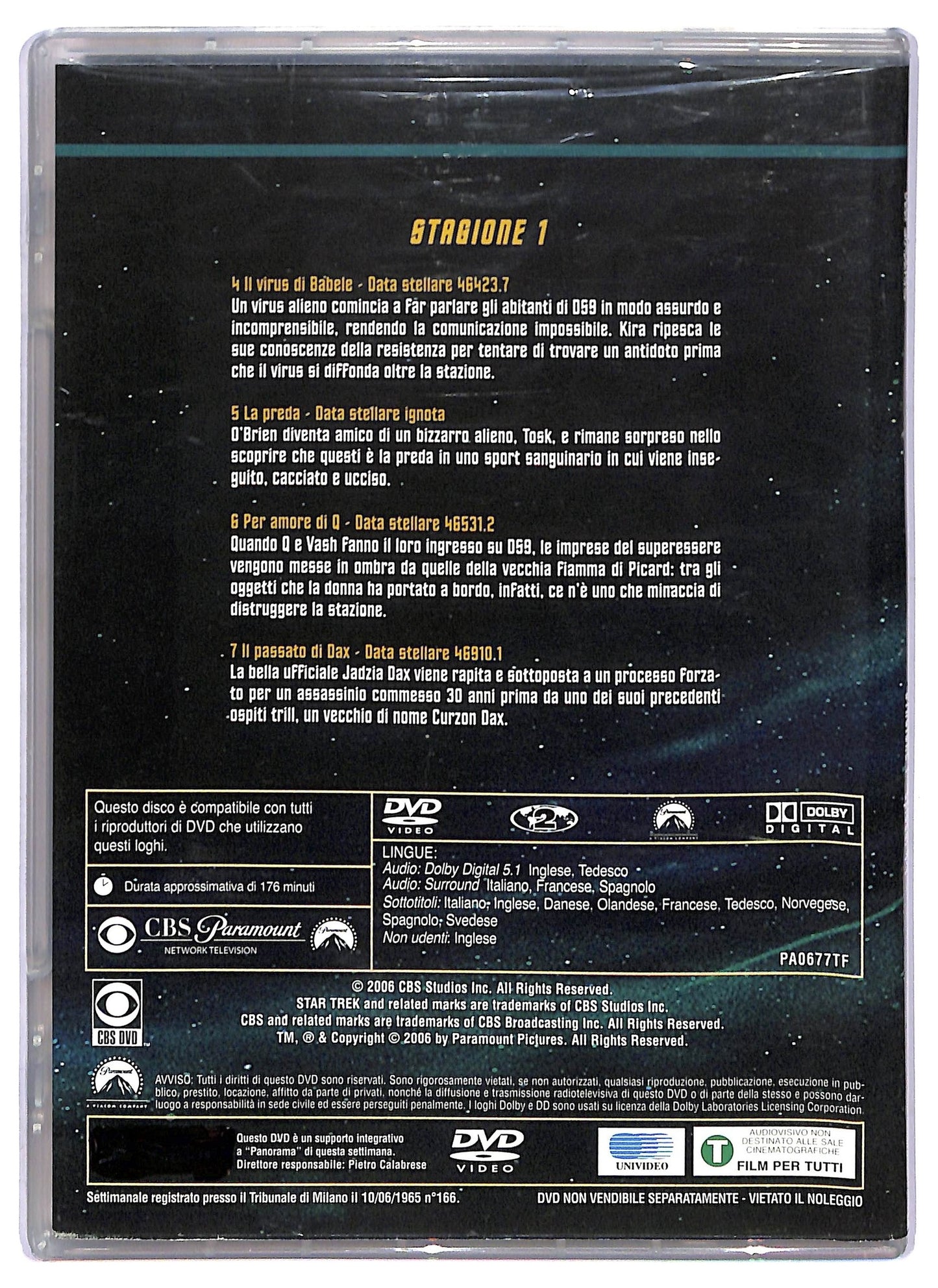 EBOND star trek deep space nine stag 1 episodi 4 - 7  EDITORIALE DVD D755521