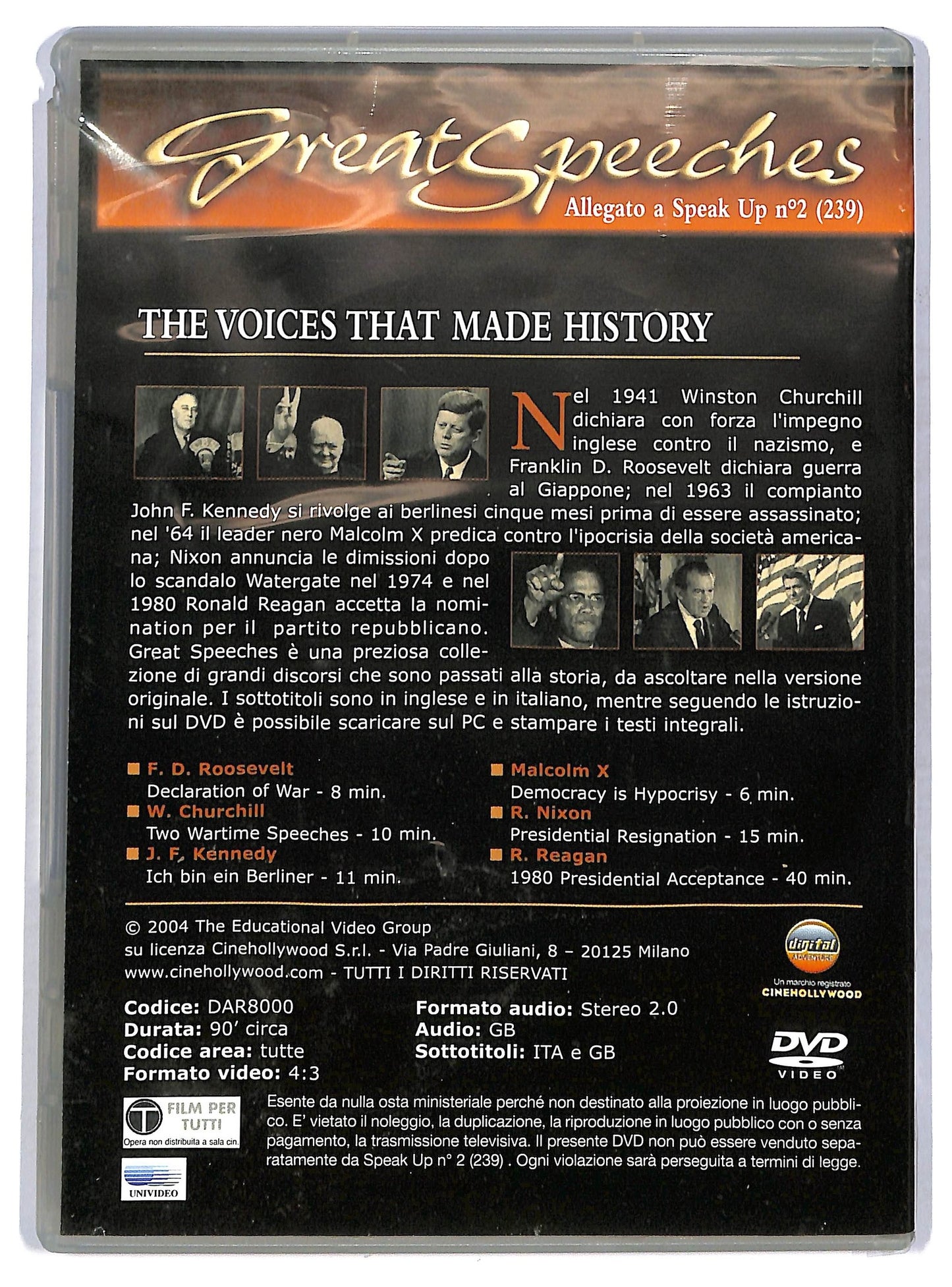EBOND The voices that made history  EDITORIALE  DVD D756528