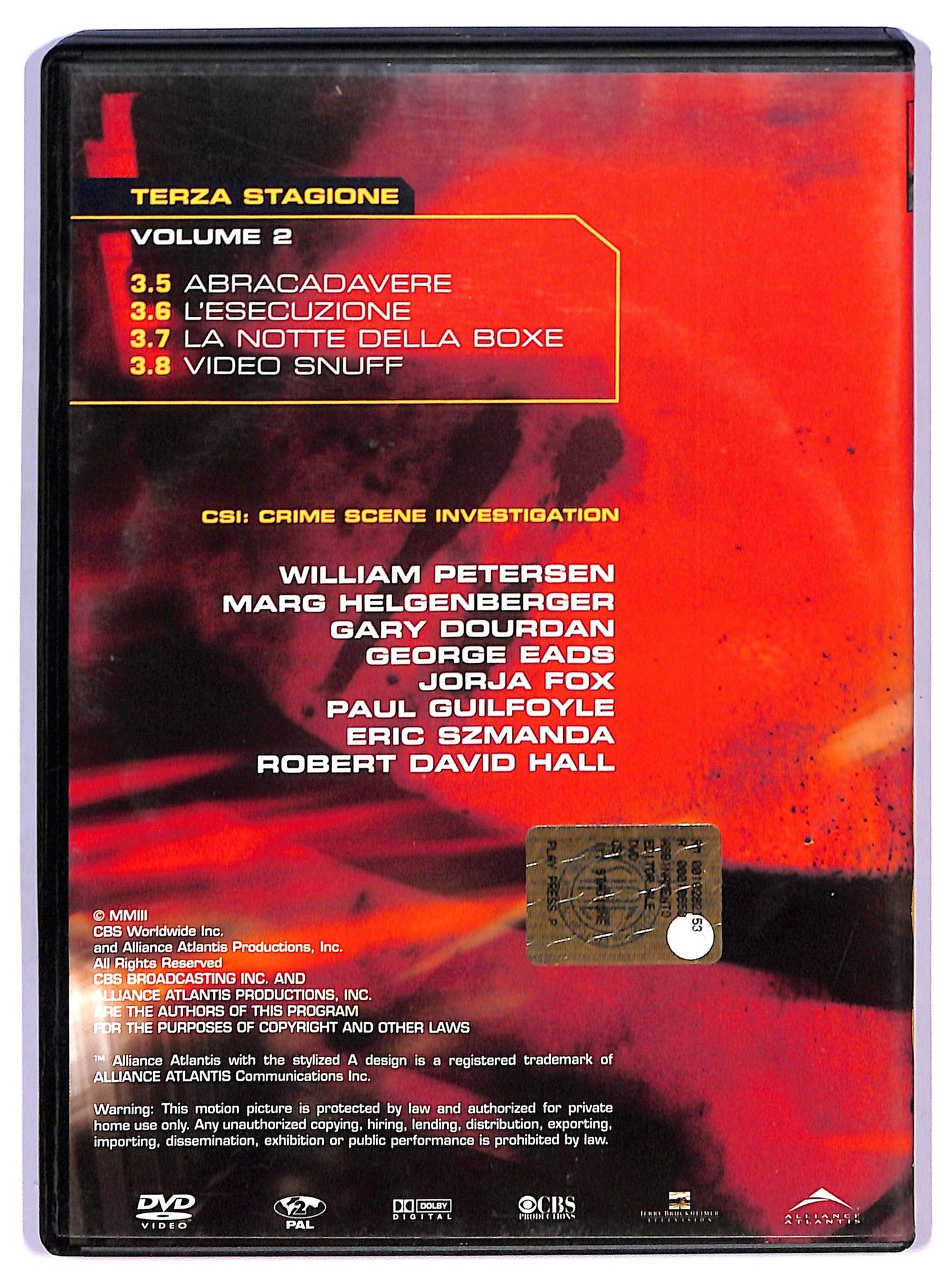 EBOND Csi crime scene investigation terza stagione volume 2 EDITORIALE DVD D756949