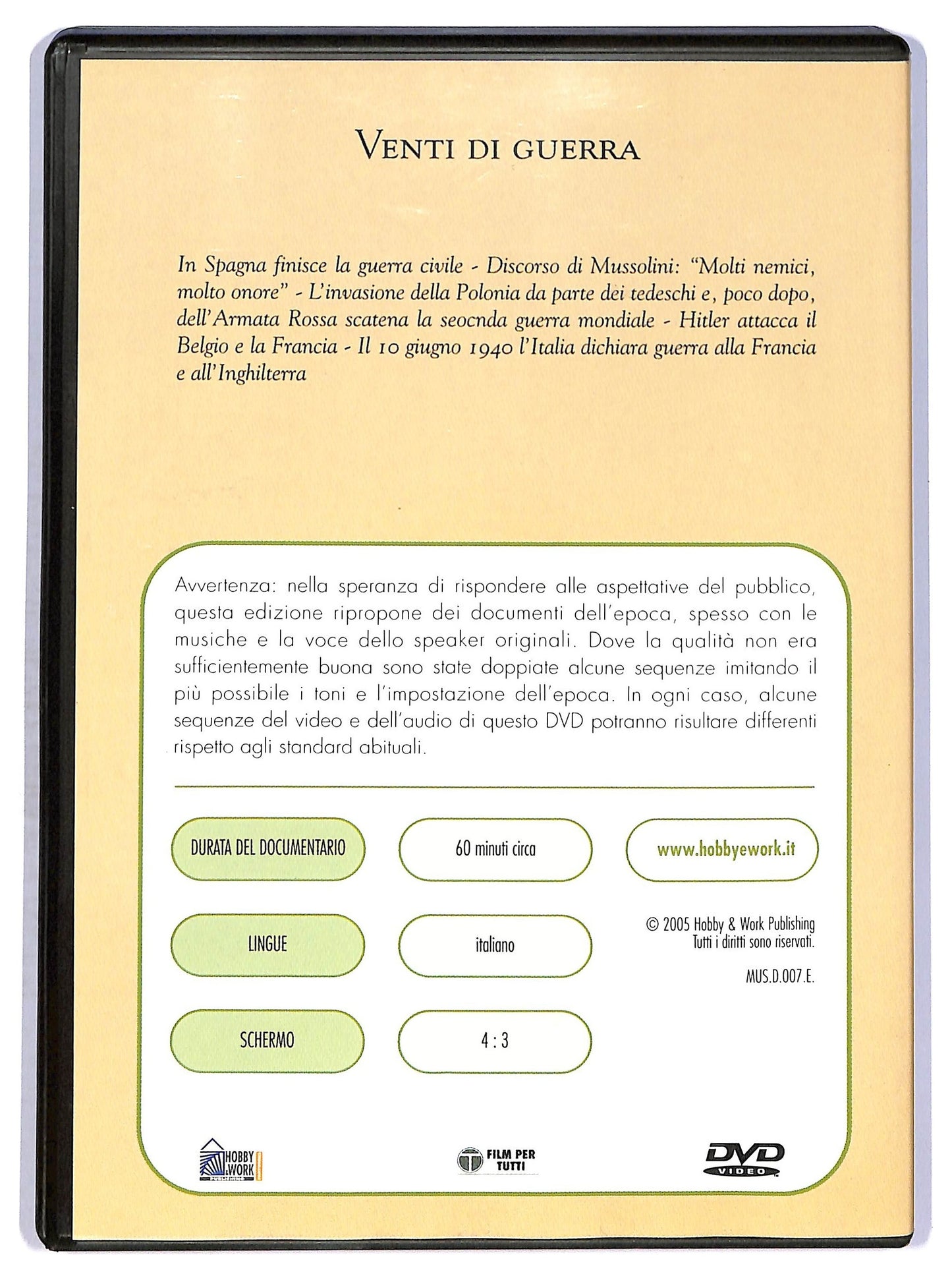 EBOND venti di guerra  EDITORIALE DVD D757617
