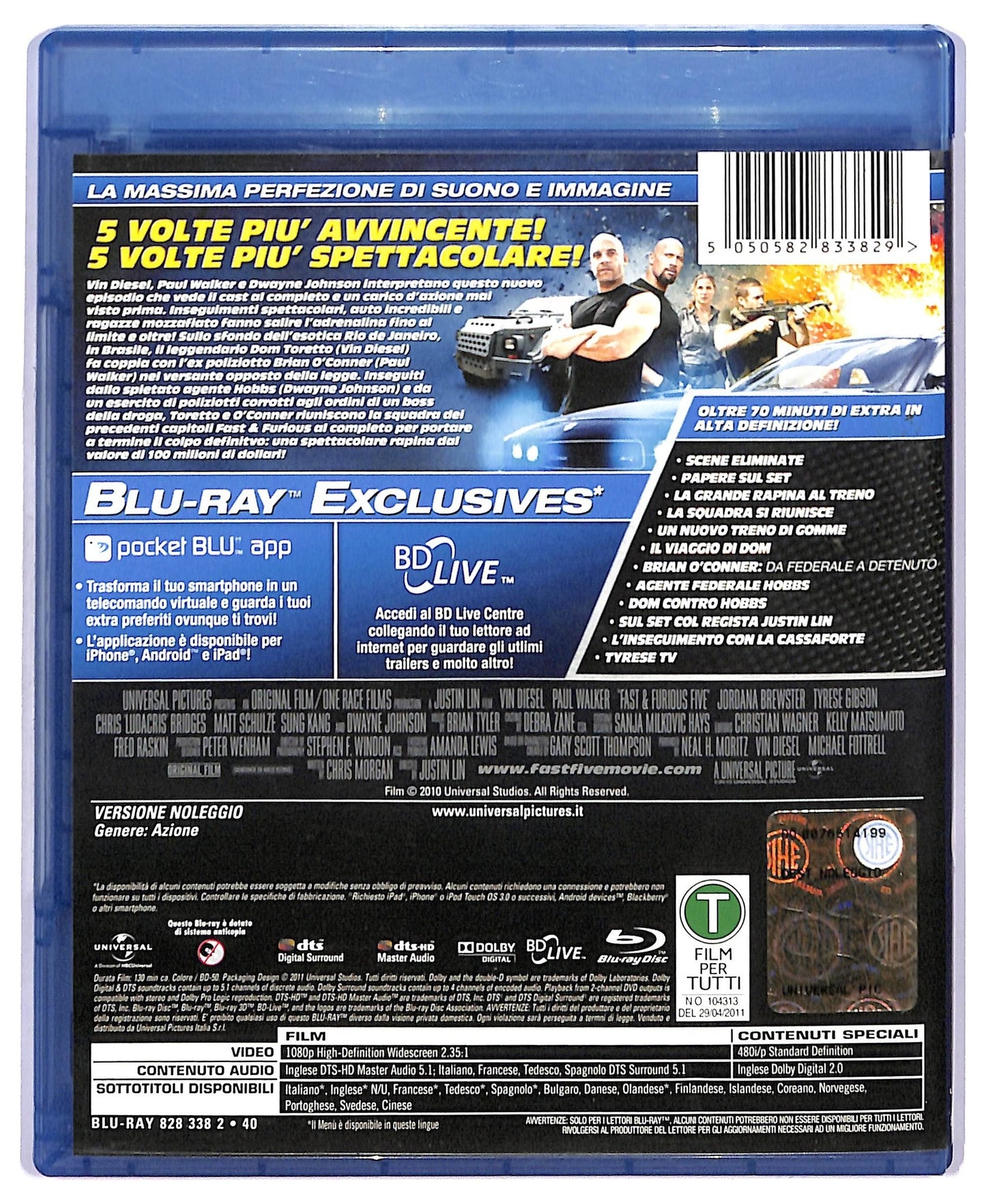 EBOND Fast & Furious 5  NOLEGGIO BLURAY D758166
