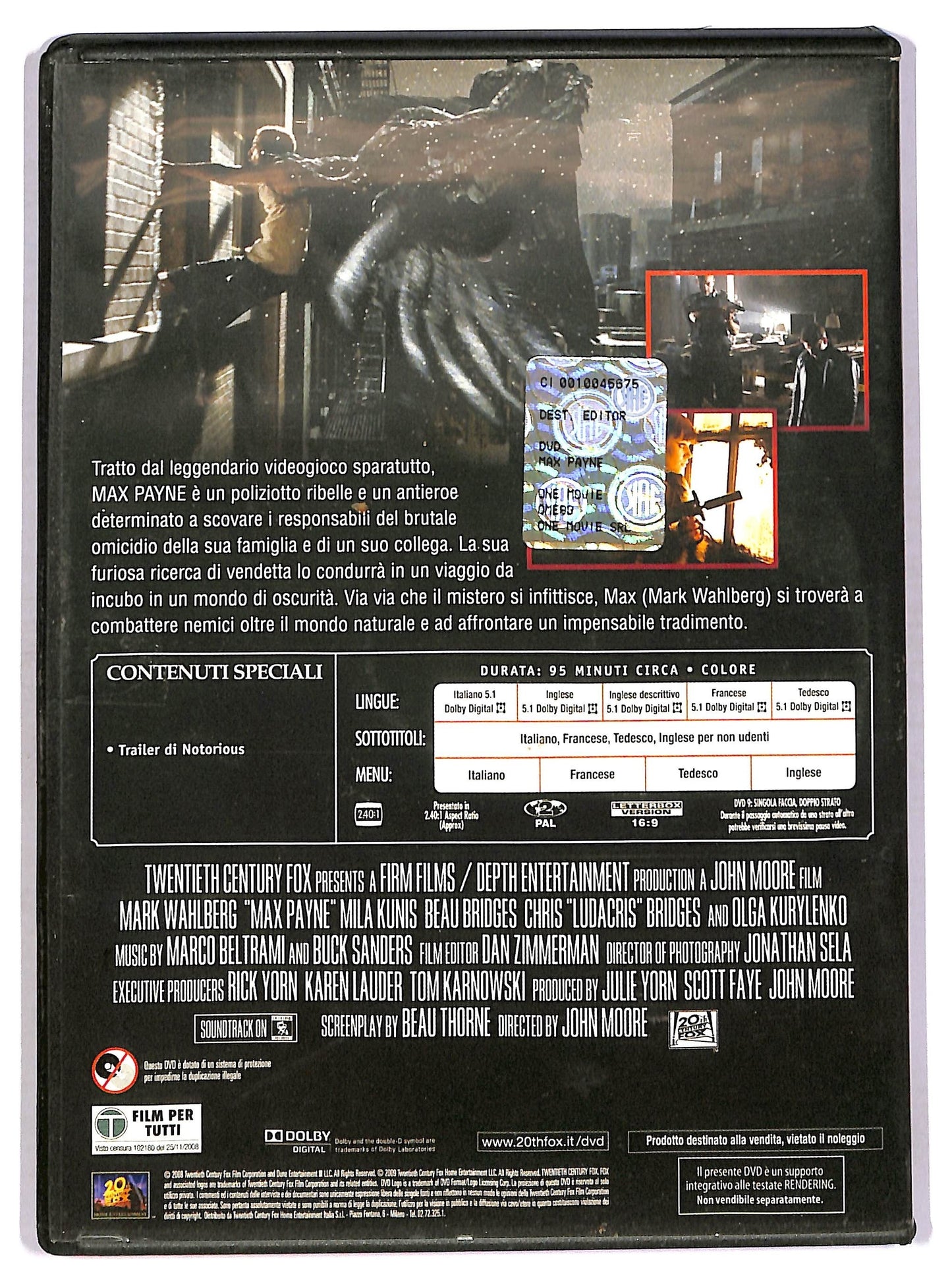 EBOND Max Payne EDITORIALE DVD D758818