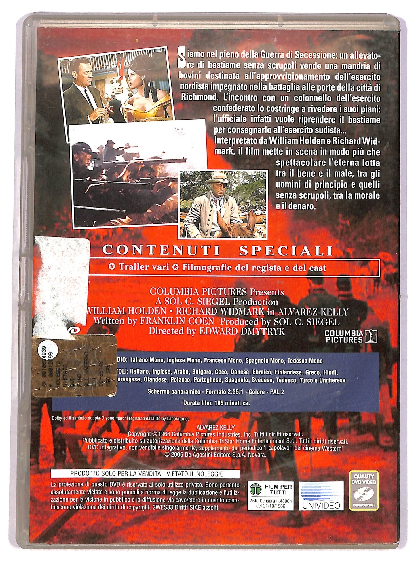 EBOND I capolavori del cinema western - Alvarez Kelly EDITORIALE DVD D758827