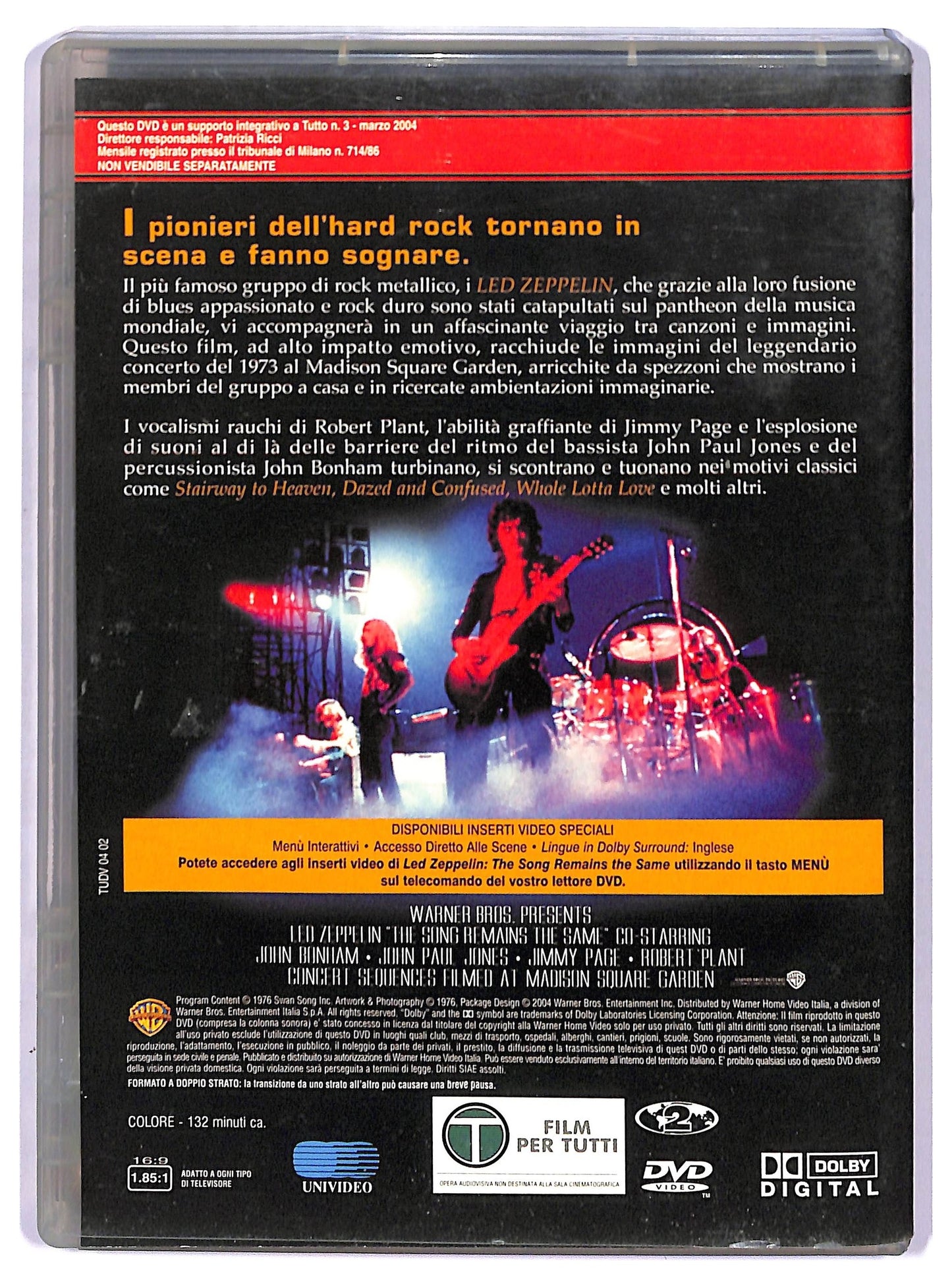 EBOND Led Zeppelin – The Song Remains The Same EDITORIALE DVD D759921