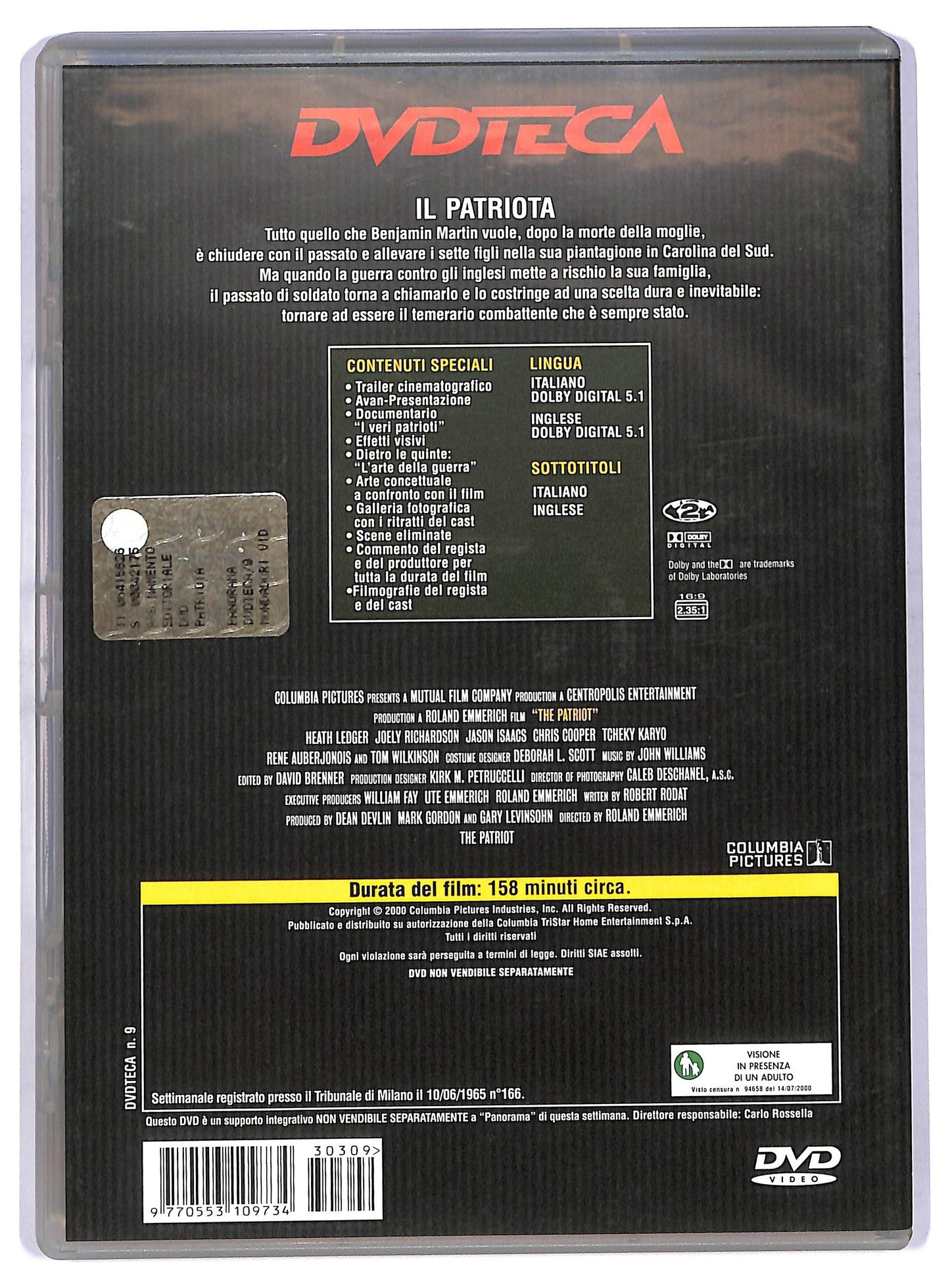 EBOND Il patriota DVD EDITORIALE D760316