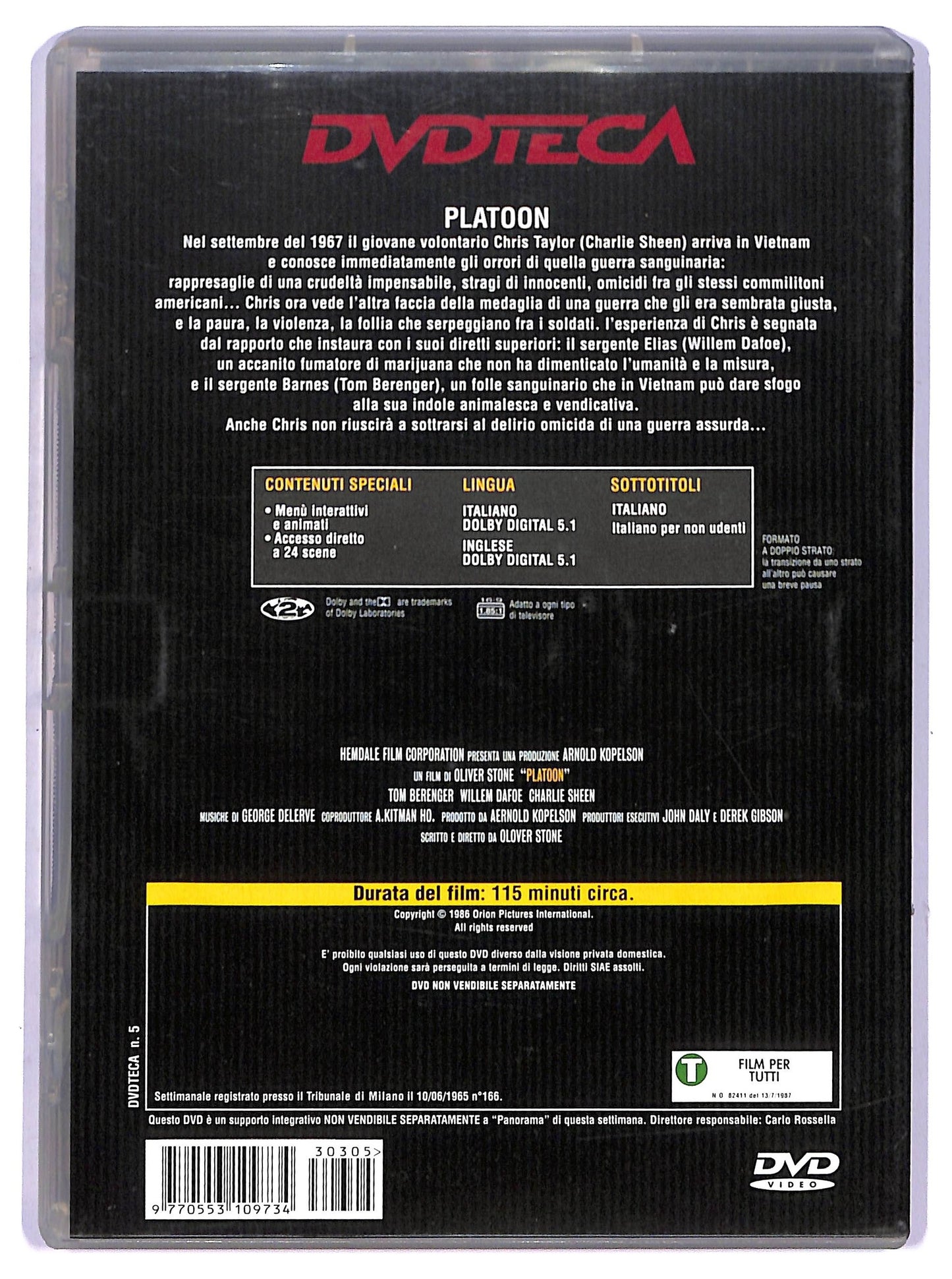 EBOND Platoon  EDITORIALE DVD D760645