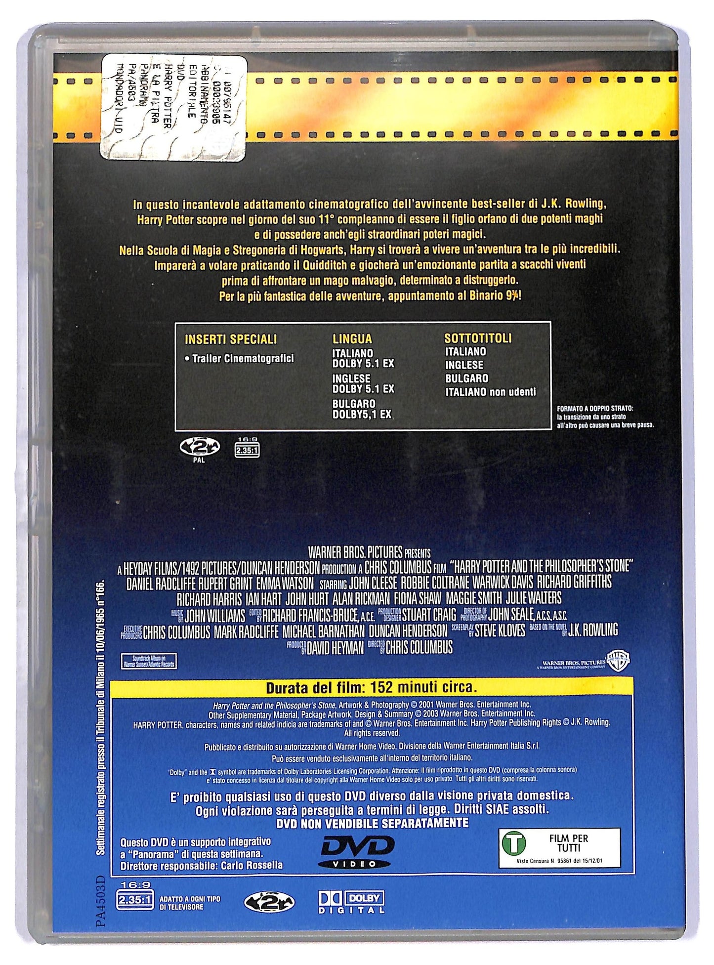 EBOND Harry Potter e La Pietra Filosofale  DVD  Editoriale D760705
