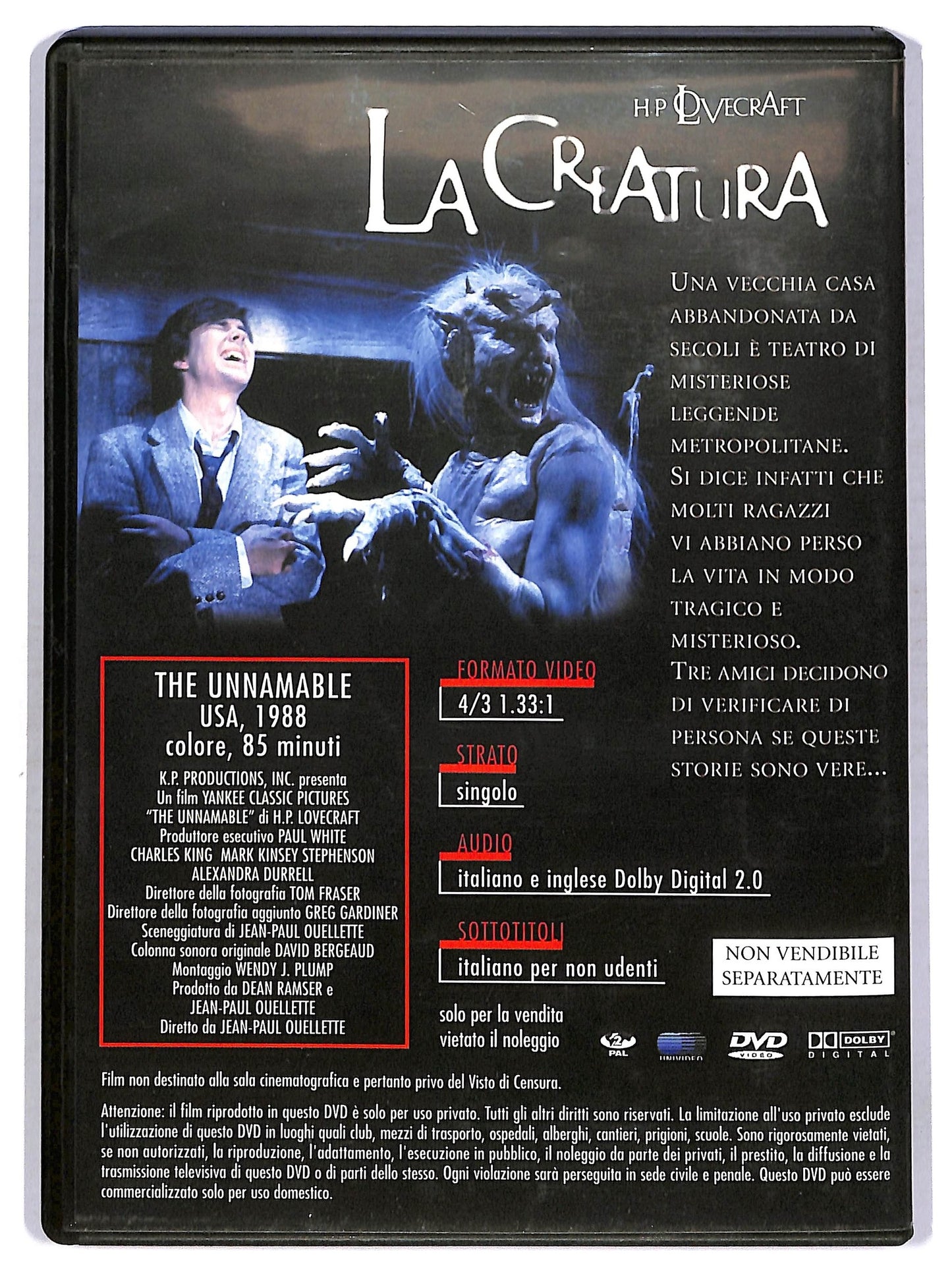 EBOND la creatura  EDITORIALE DVD D761105
