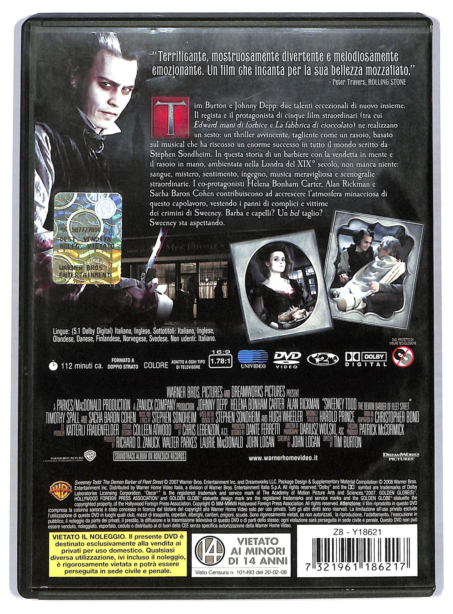 EBOND sweeney todd - il diabolico barbiere di fleet street DVD D764017