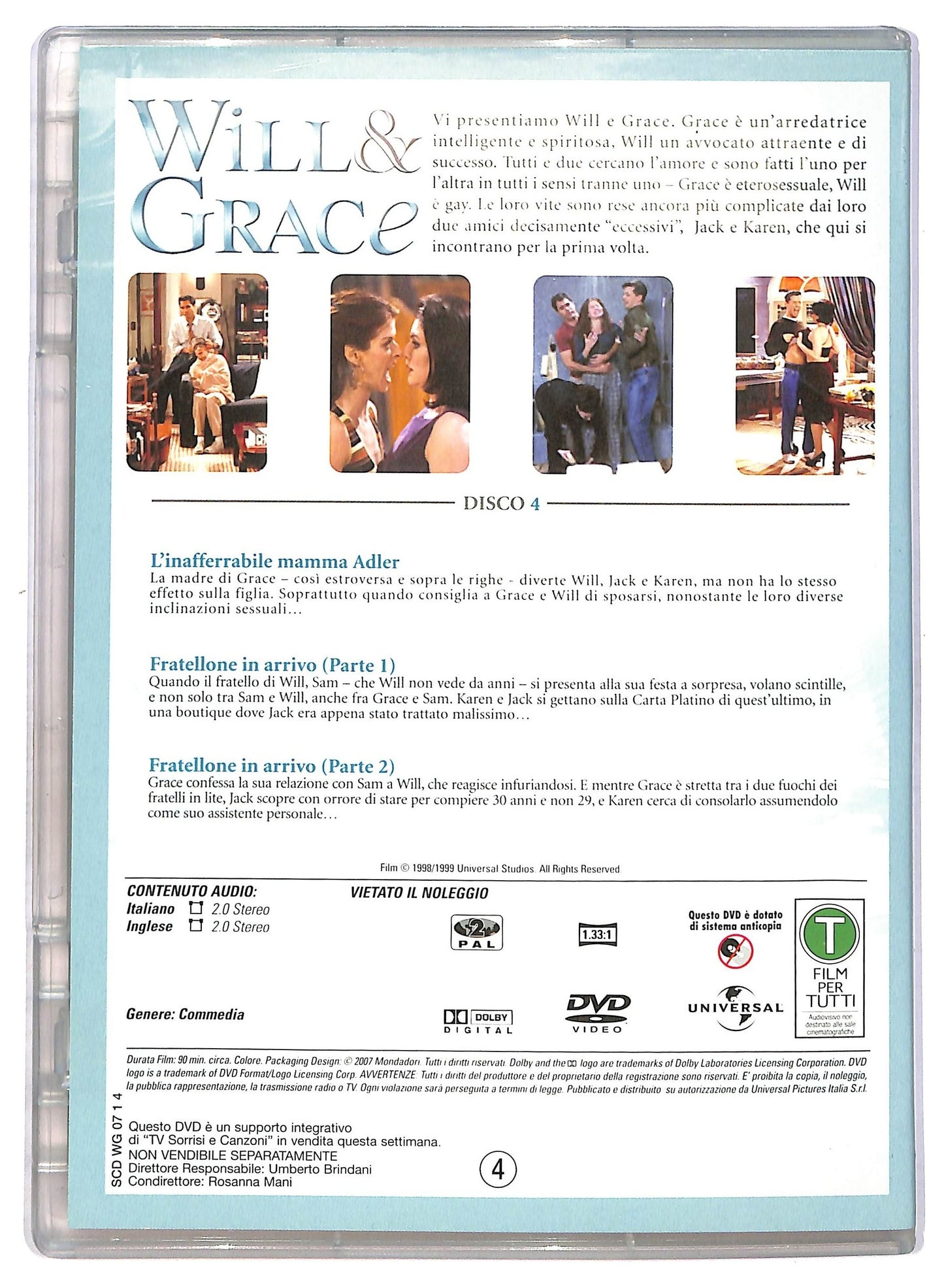 EBOND Will & Grace Stagione 1 Disco 4 EDITORIALE DVD D764966