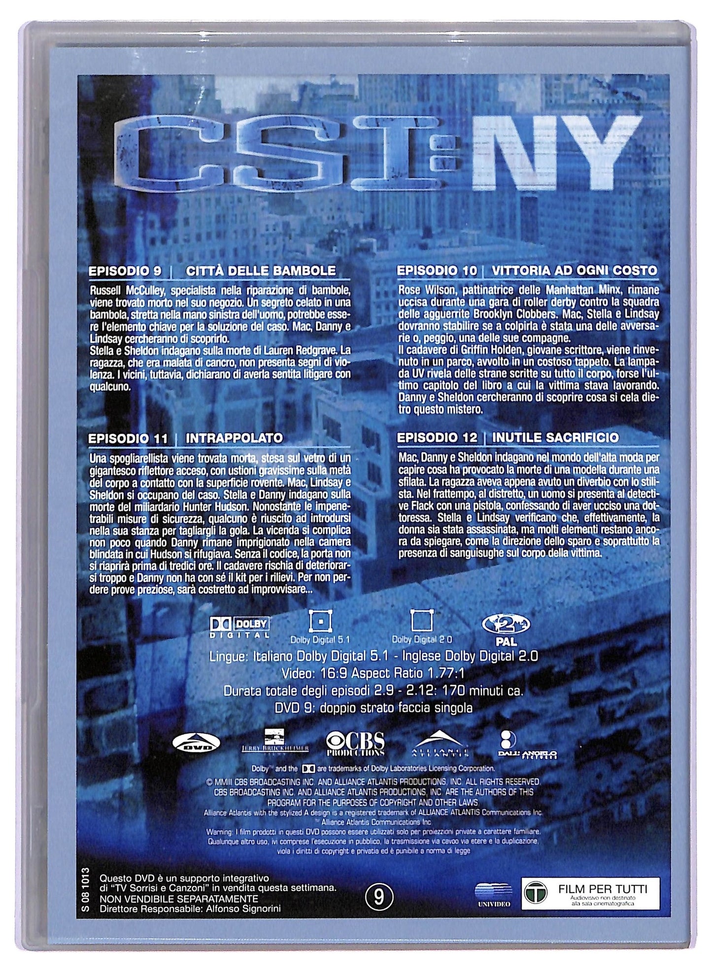 EBOND CSI: NY Seconda Stagione Episodi 9 - 12  EDITORIALE DVD D765301