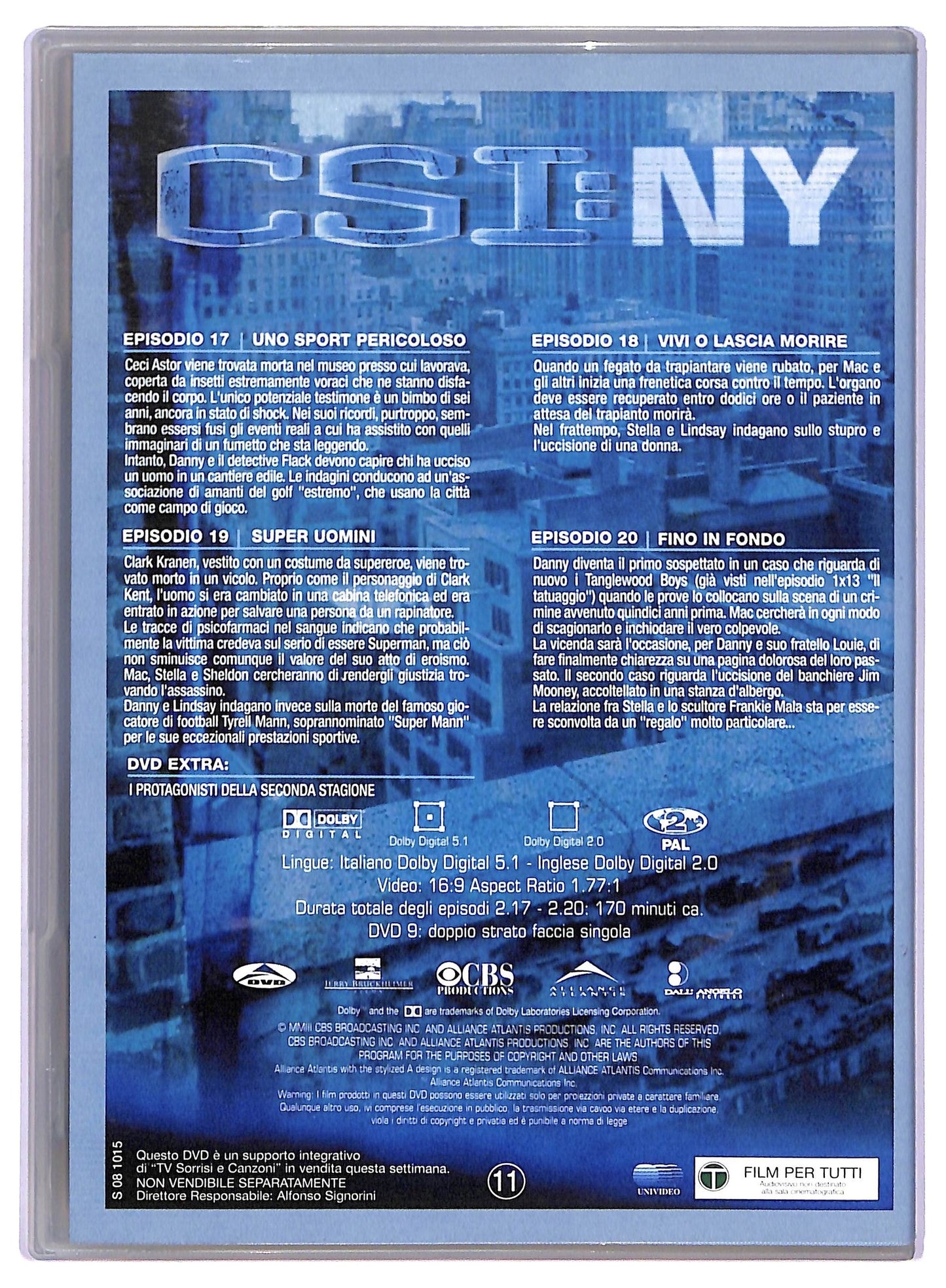 EBOND CSI: NY Seconda Stagione Episodi 17 - 20 EDITORIALE DVD D765310