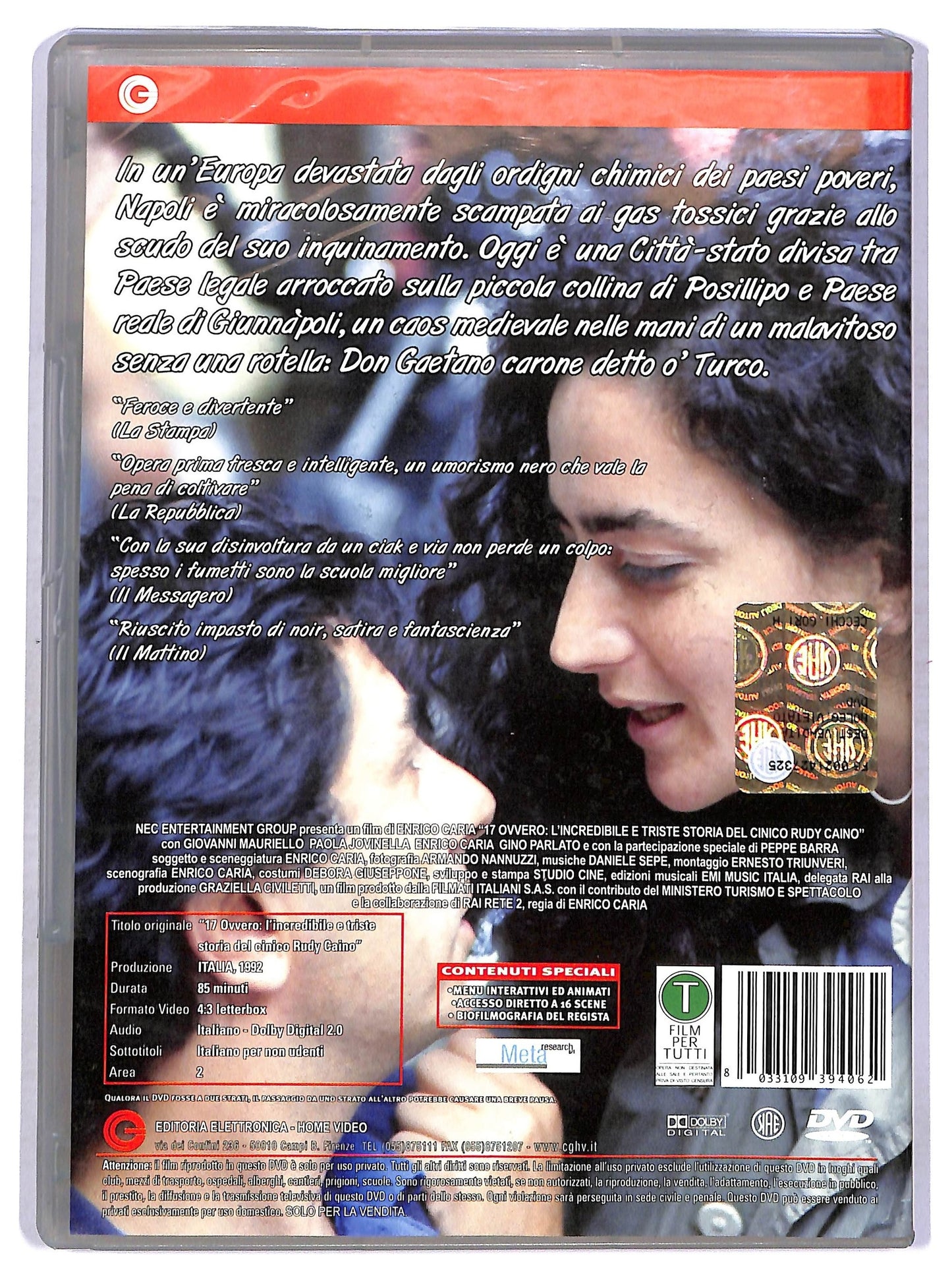 EBOND 17 L'Incredibile e Triste Storia Del Cinico Rudy Caino DVD D765553
