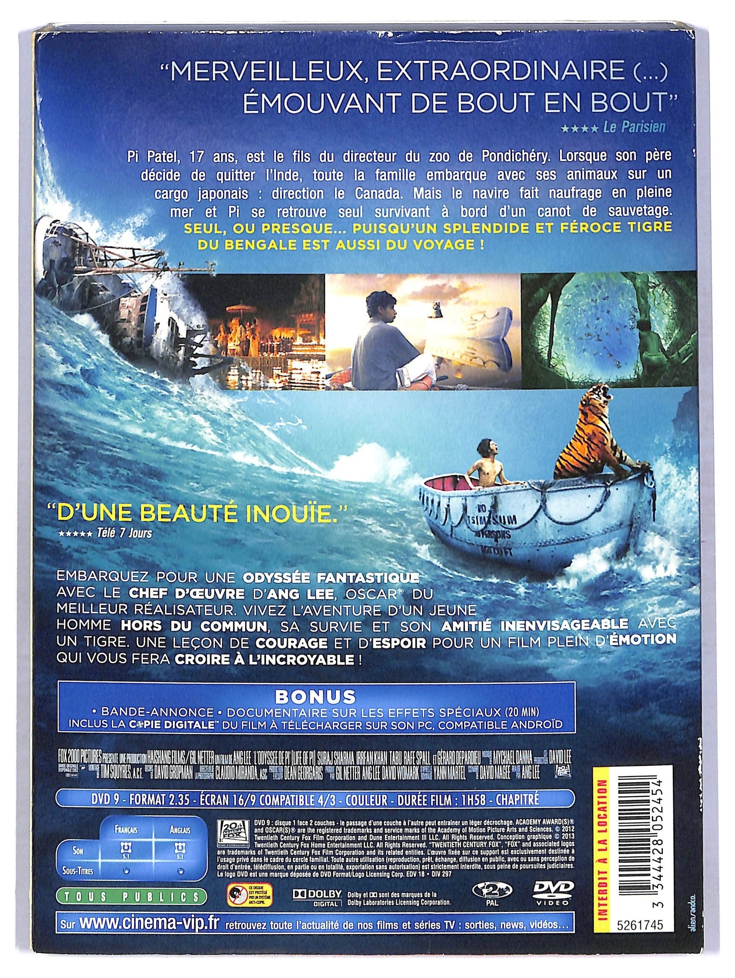 EBOND L'Odyssee De Pi Slipcase DVD D765731