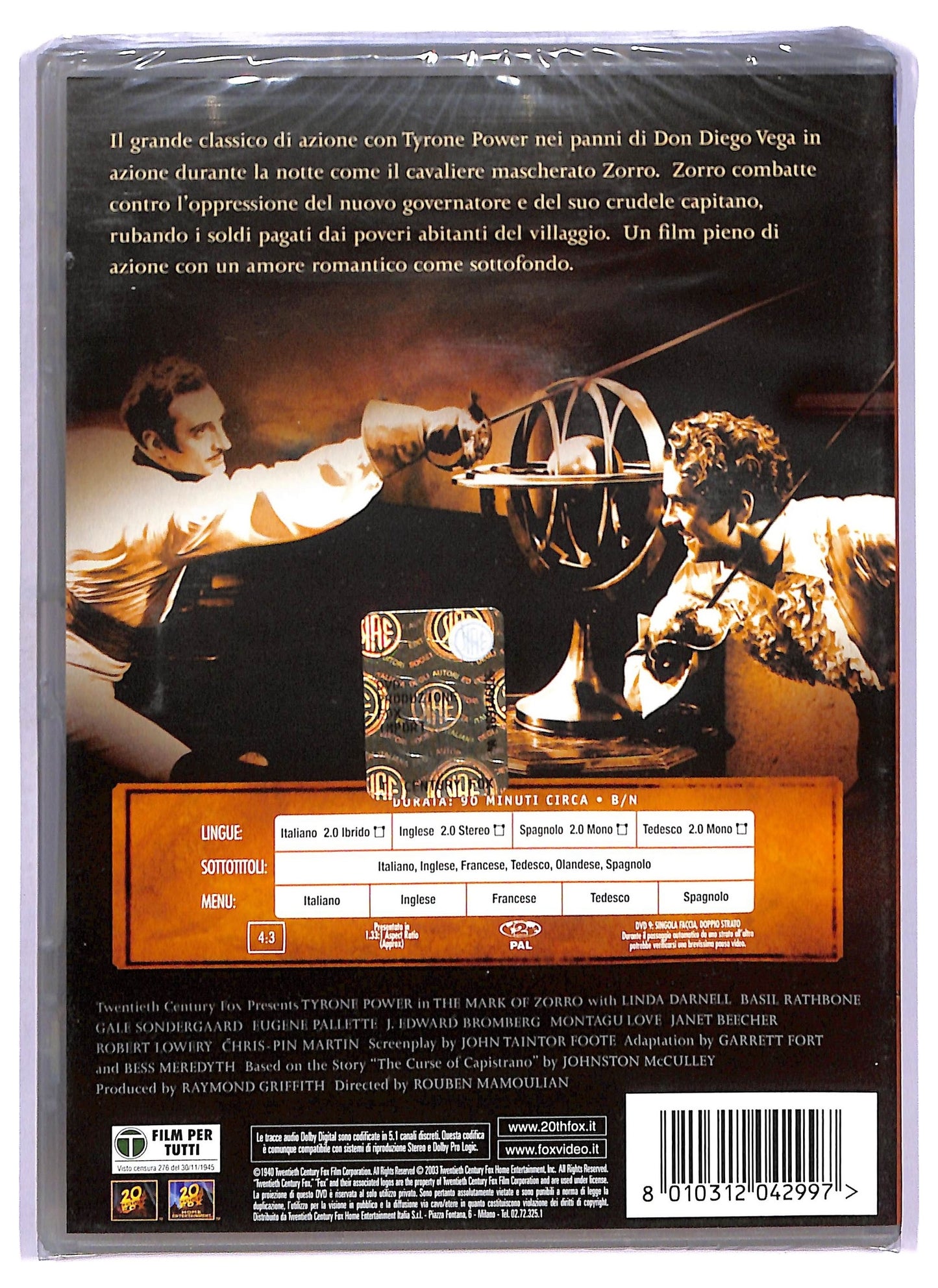 EBOND Il Segno Di Zorro DVD D766608