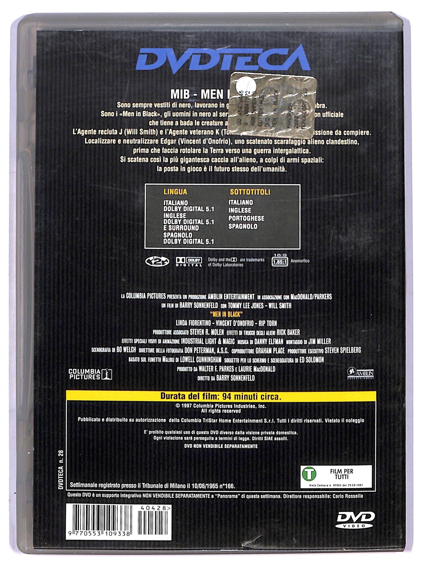 EBOND Men in Black EDITORIALE DVD D766851