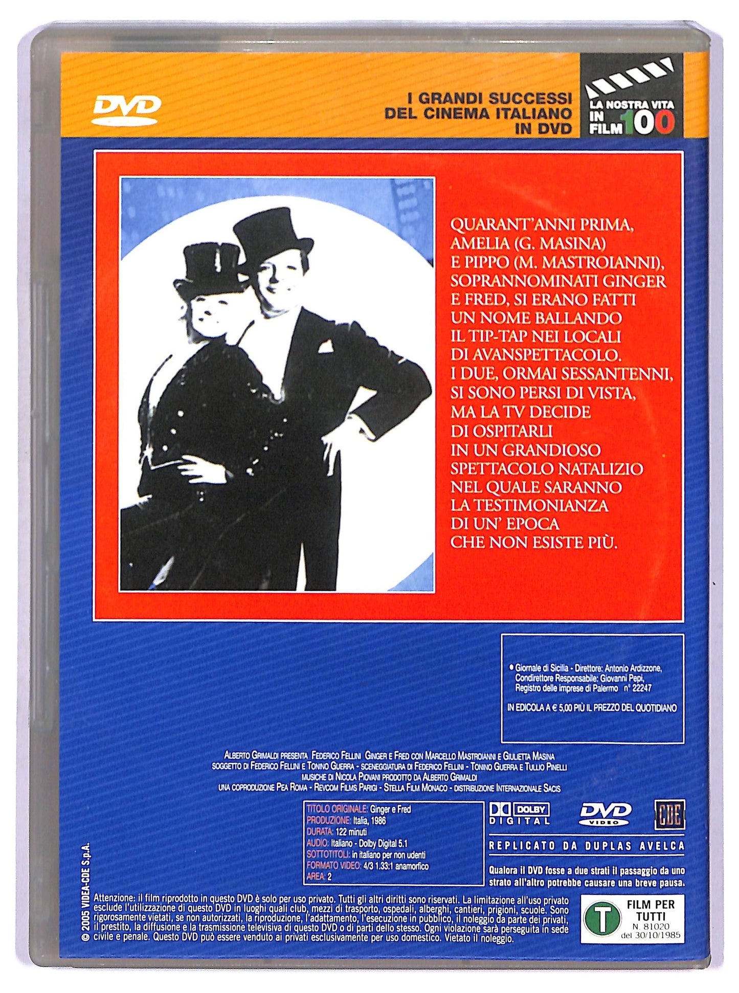 EBOND Ginger e Fred DVD  Editoriale D767034