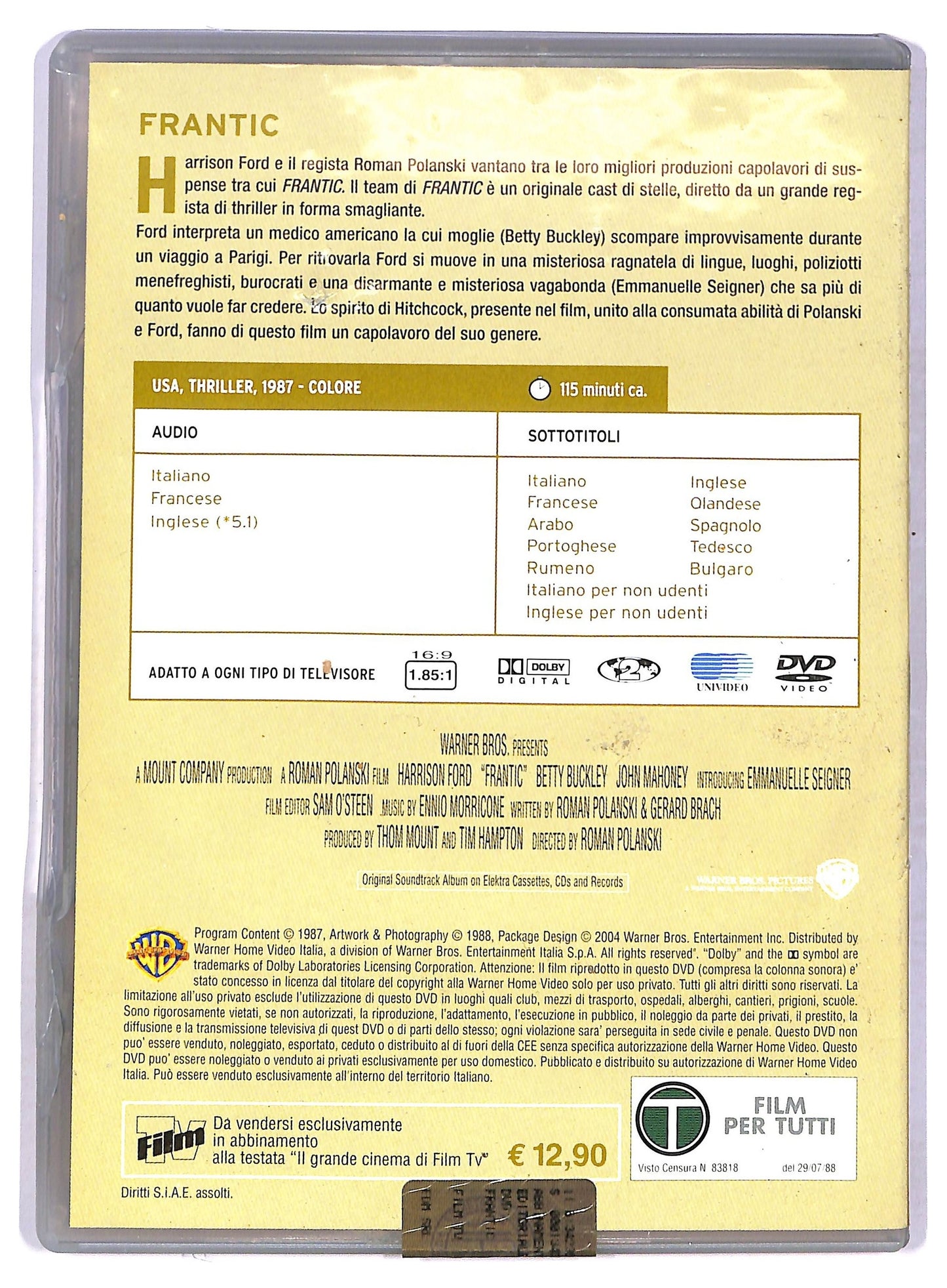 EBOND Frantic  EDITORIALE DVD D767459