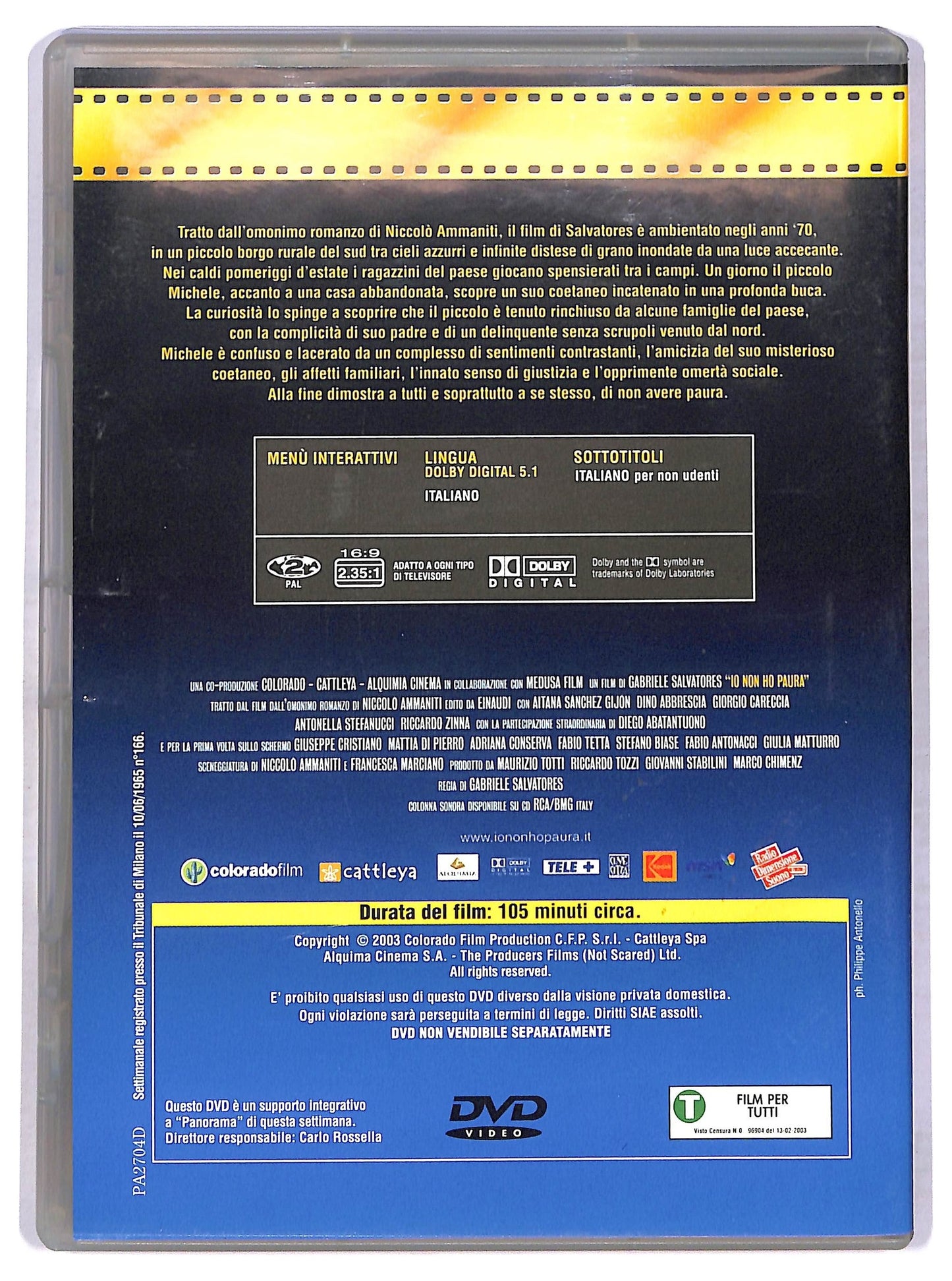 EBOND Io non ho paura EDITORIALE DVD D768723