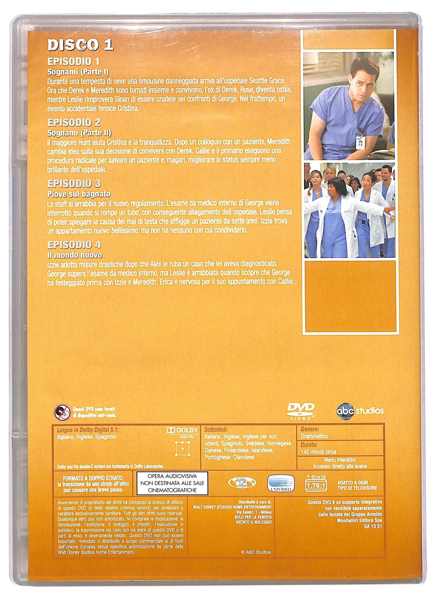 EBOND Grey's Anatomy - Quinta serie - Disco 1 (Eps. 1-4) SLIPCASE DVD SLIM D768743
