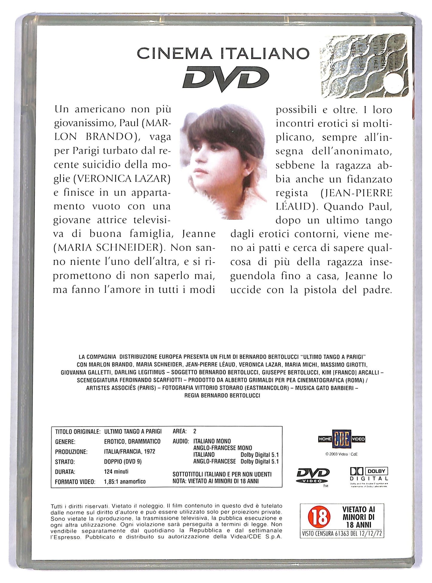 EBOND Ultimo tango a Parigi  EDITORIALE DVD D769154