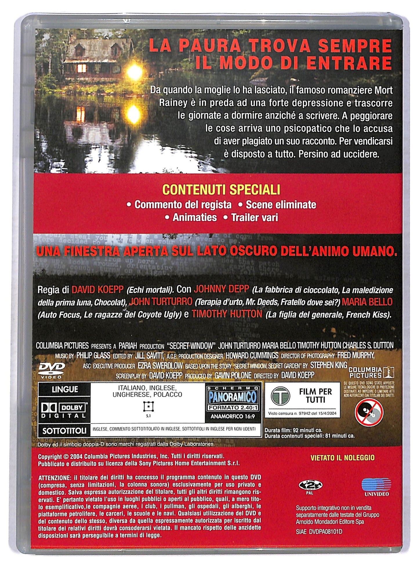 EBOND Secret Window EDITORIALE DVD D769302