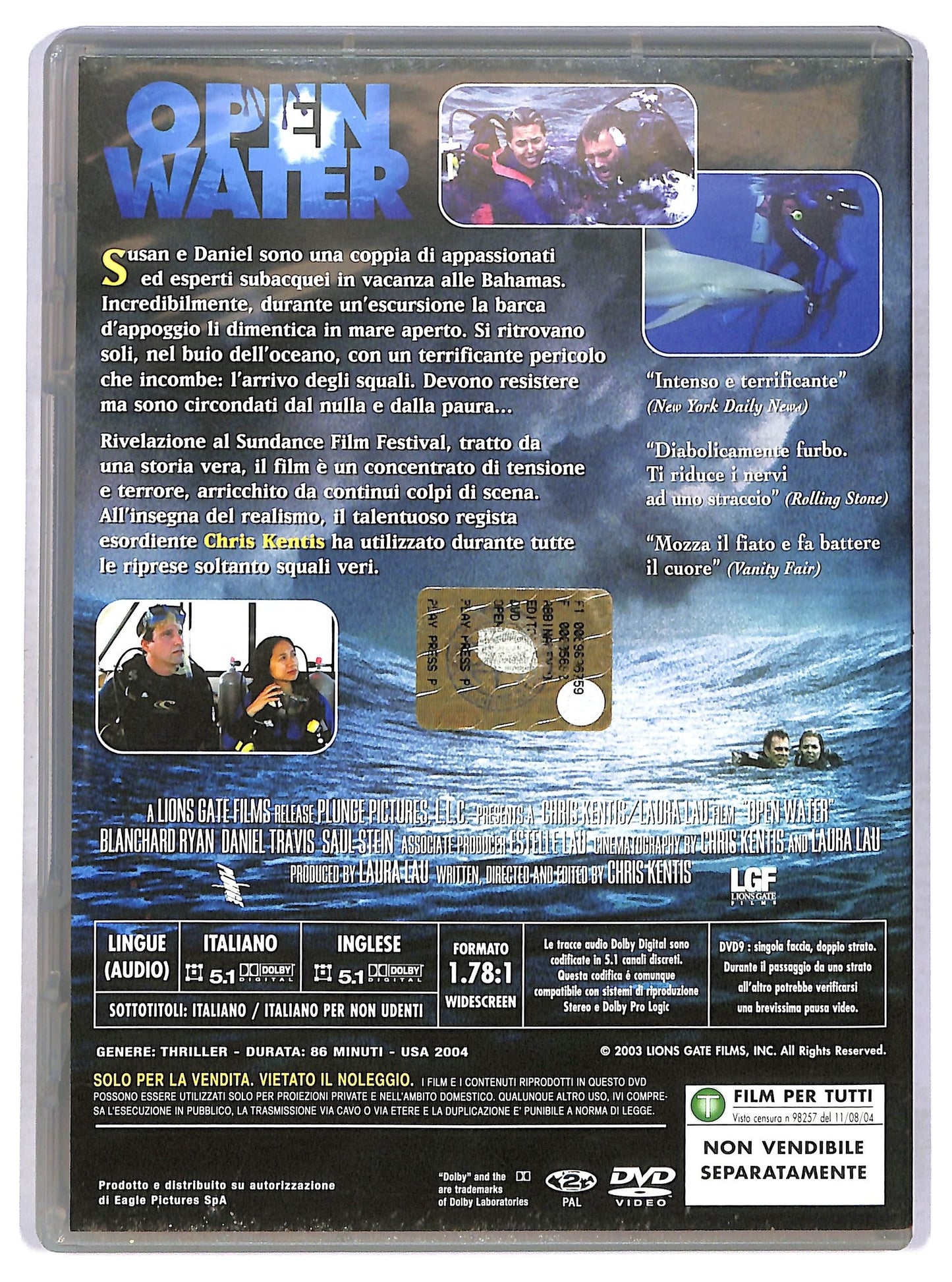 EBOND Open Water  EDITORIALE DVD D769348