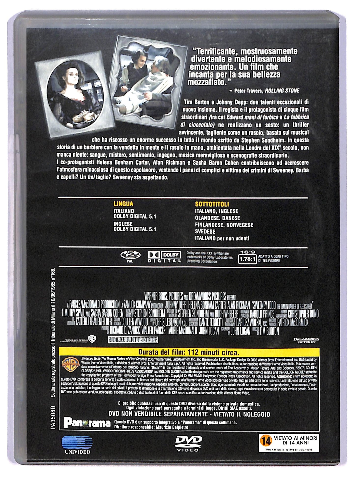 EBOND Sweeney Todd-Il diabolico barbiere di Fleet Street EDITORIALE DVD D770504
