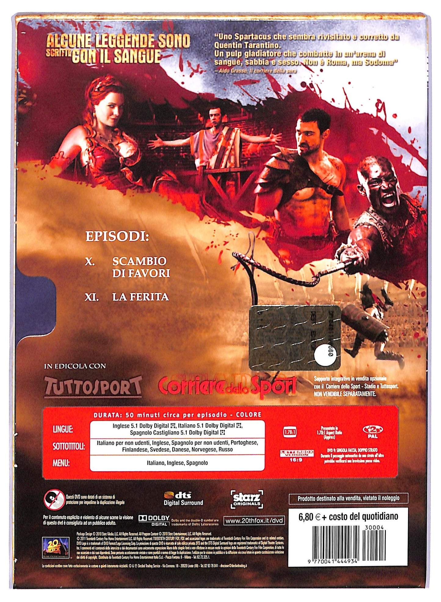 EBOND Spartacus disco 4 Prima Stagione EDITORIALE DVD D770636