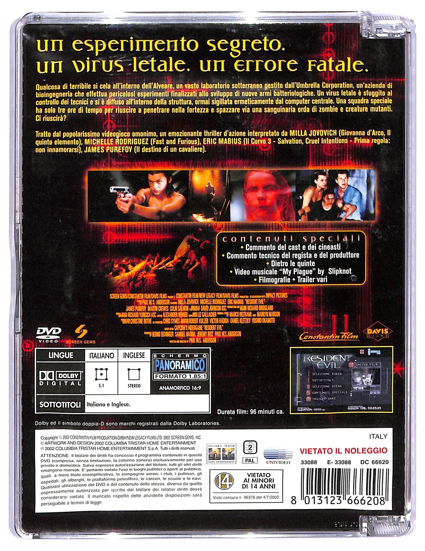 EBOND Resident Evil  Con Milla Jovovich DVD Sjb D770721
