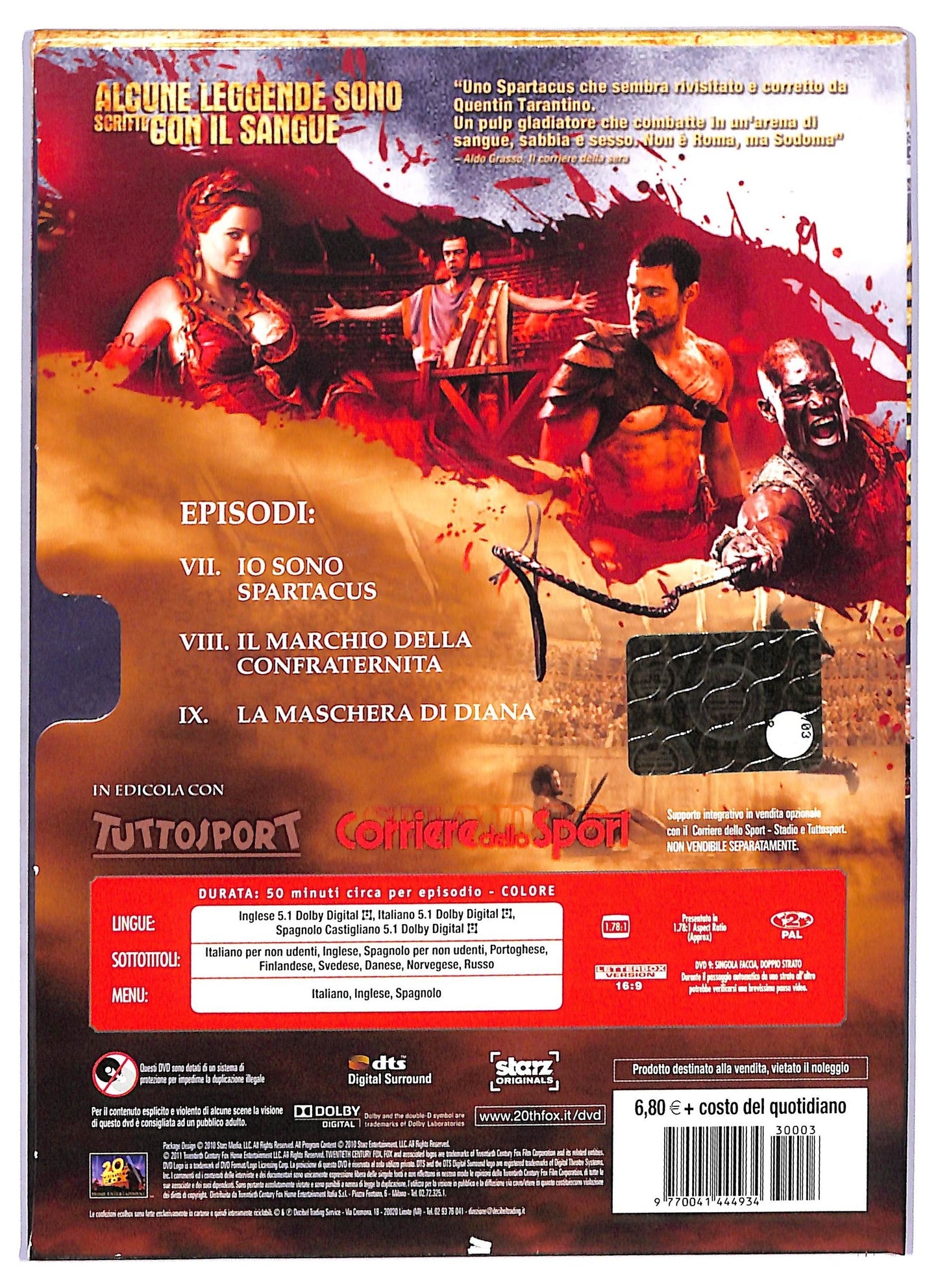 EBOND Spartacus disco 3 Prima Stagione EDITORIALE DVD D771510