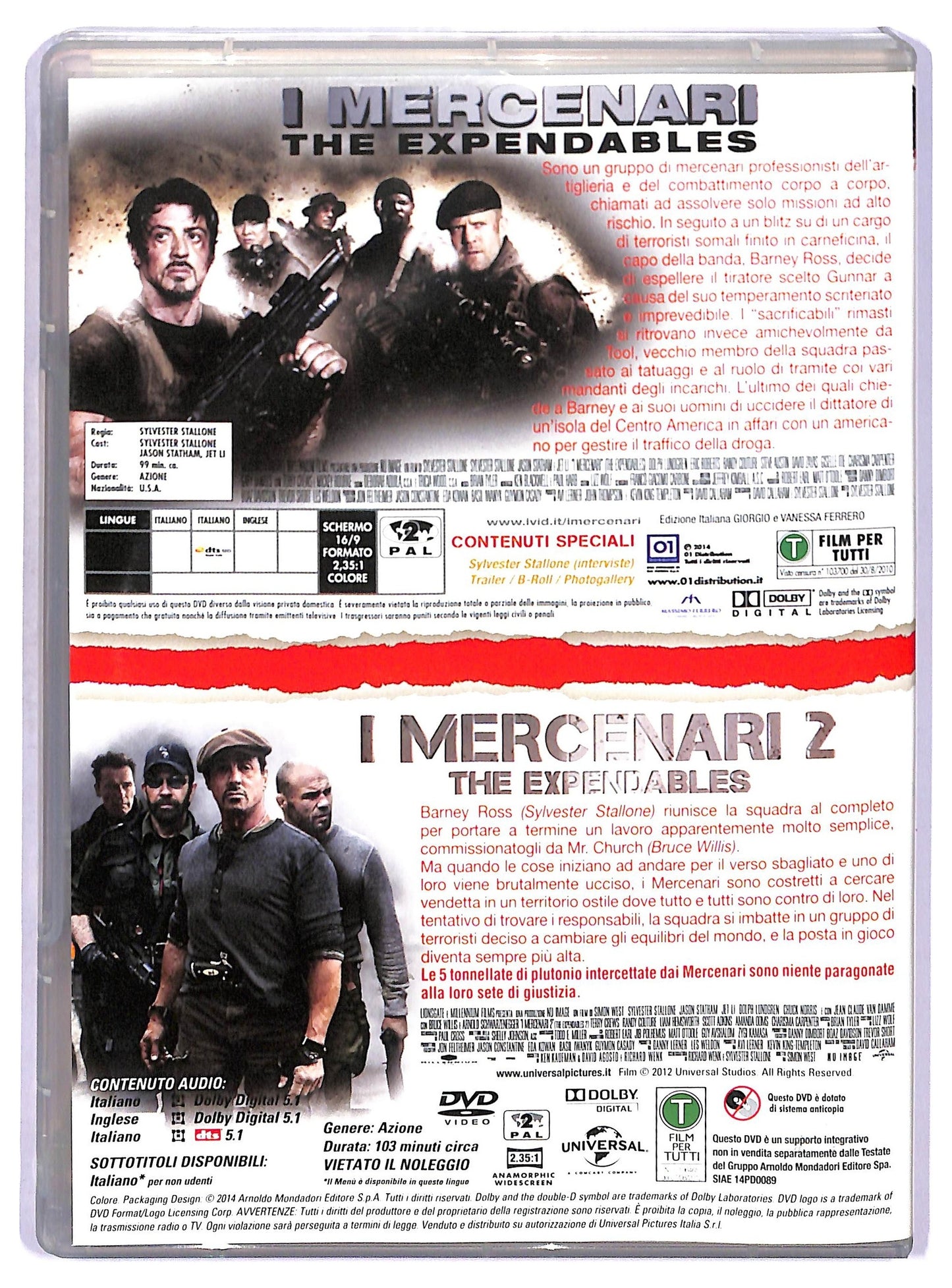 EBOND I Mercenari e I Mercenari 2 Edizione Spaeciale 2 Film EDITORIALE DVD D771649