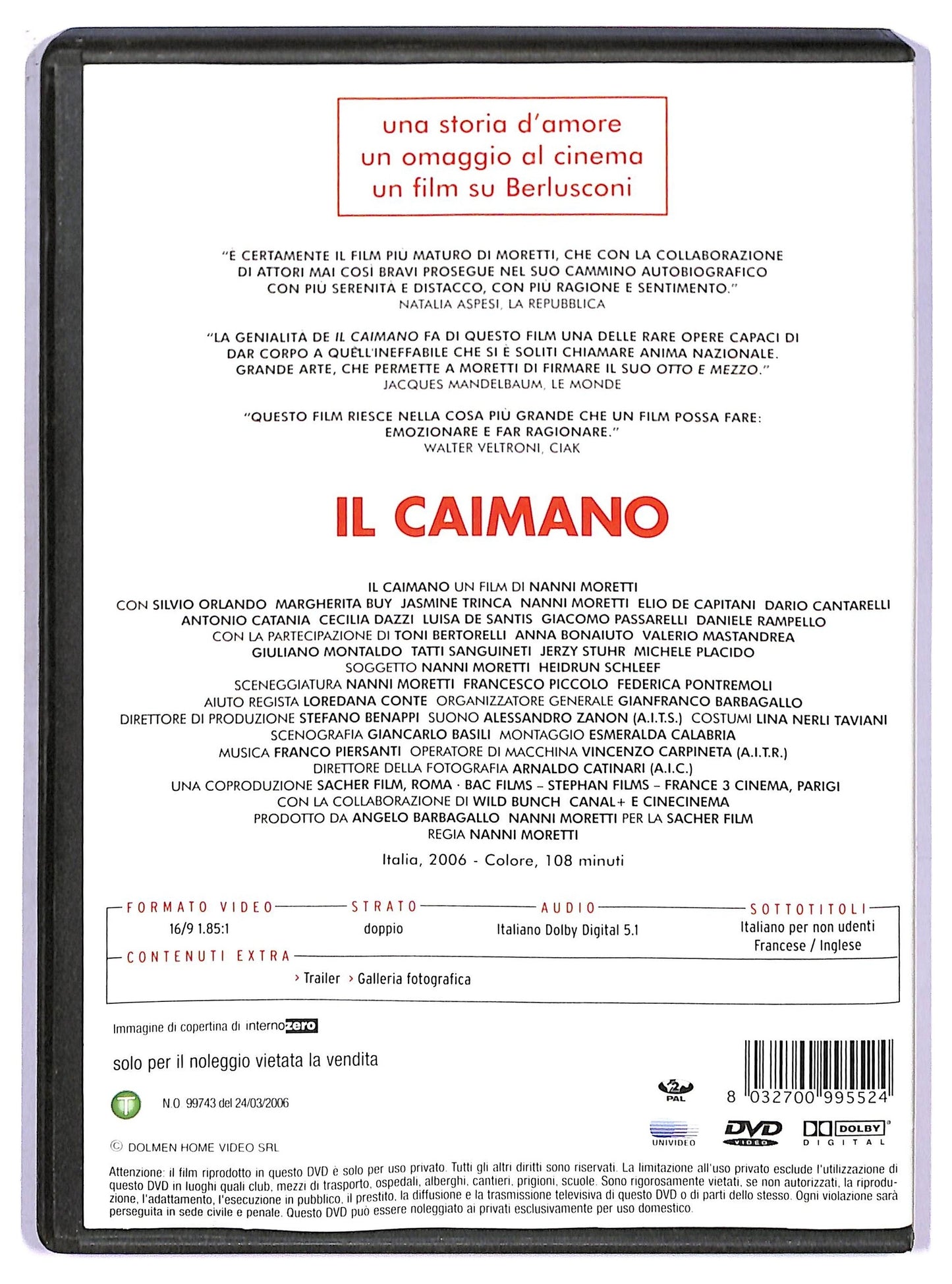EBOND Il caimano NOLEGGIO DVD D771716