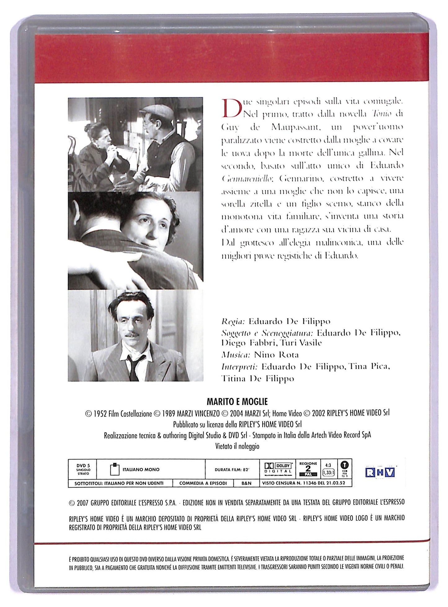EBOND Il Cinema di Eduardo - Marito e moglie Vol 2 EDITORIALE DVD D771806