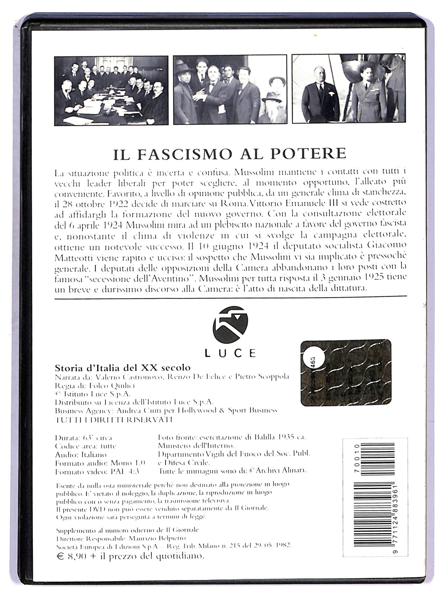 EBOND Storia D'Italia Del XX Secolo - IL Fascismo Al Potere EDITORIALE DVD D771833